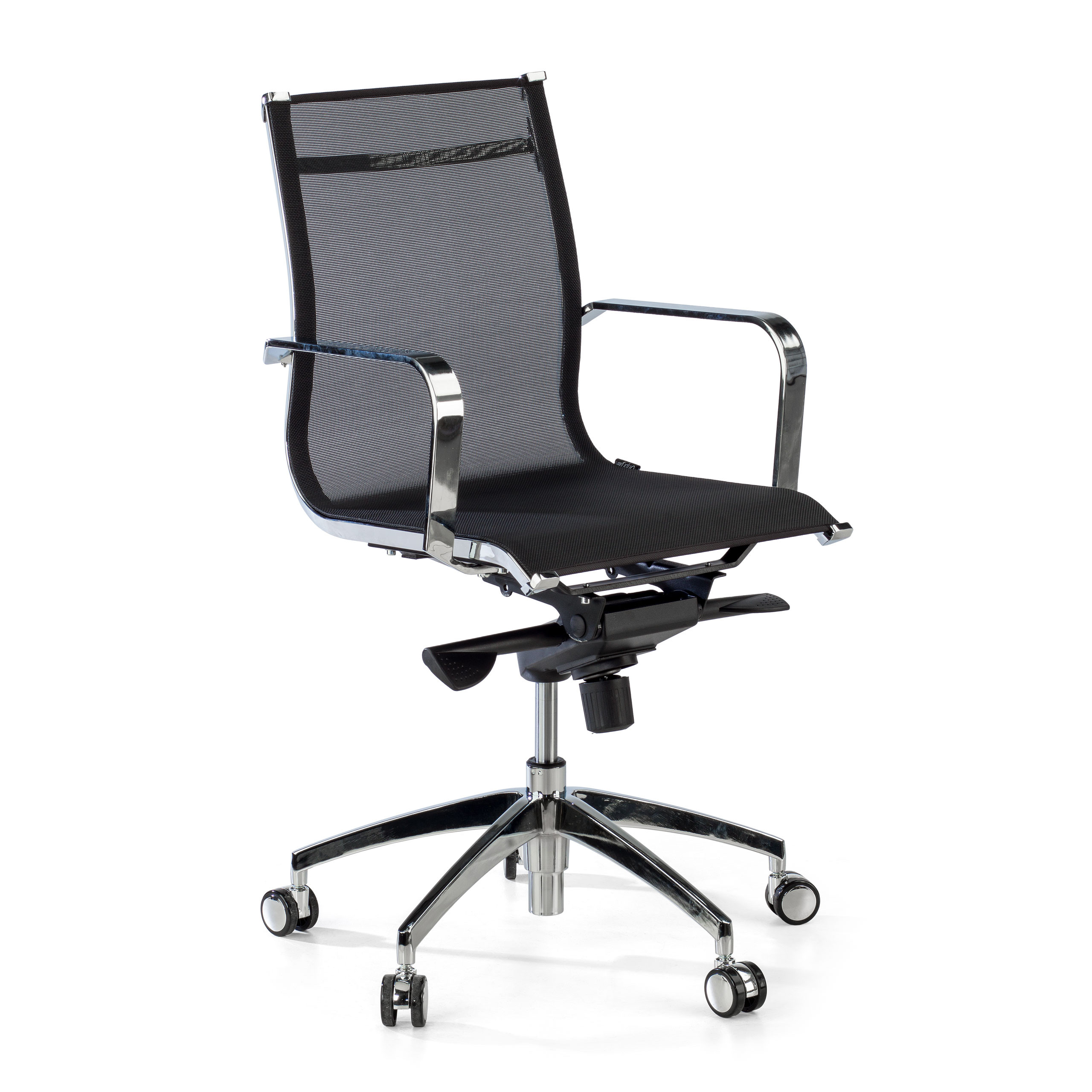 sillon de oficina negro croma estructura cromada red red 1