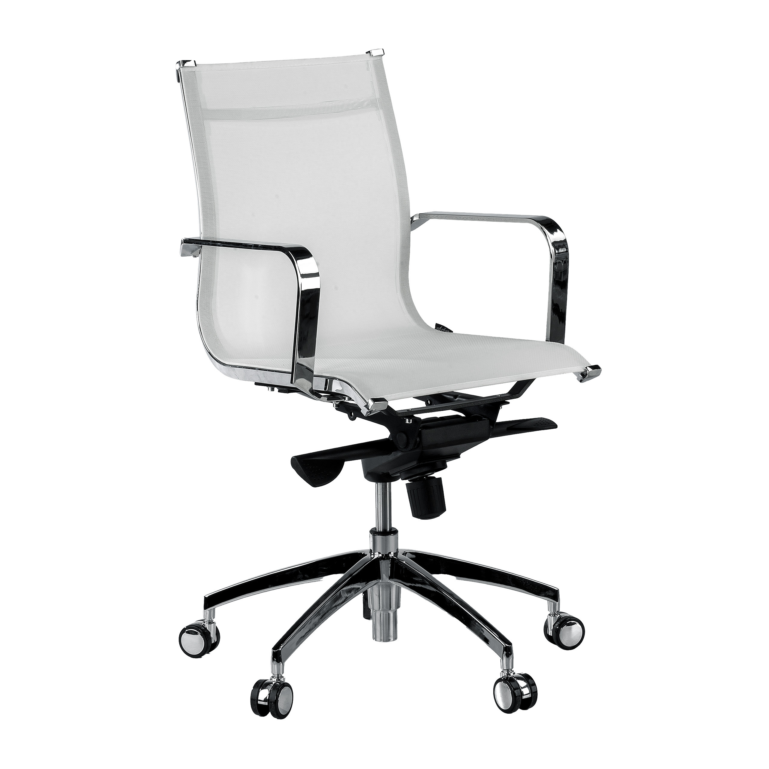 sillon de oficina blanco croma estructura cromada red red 1