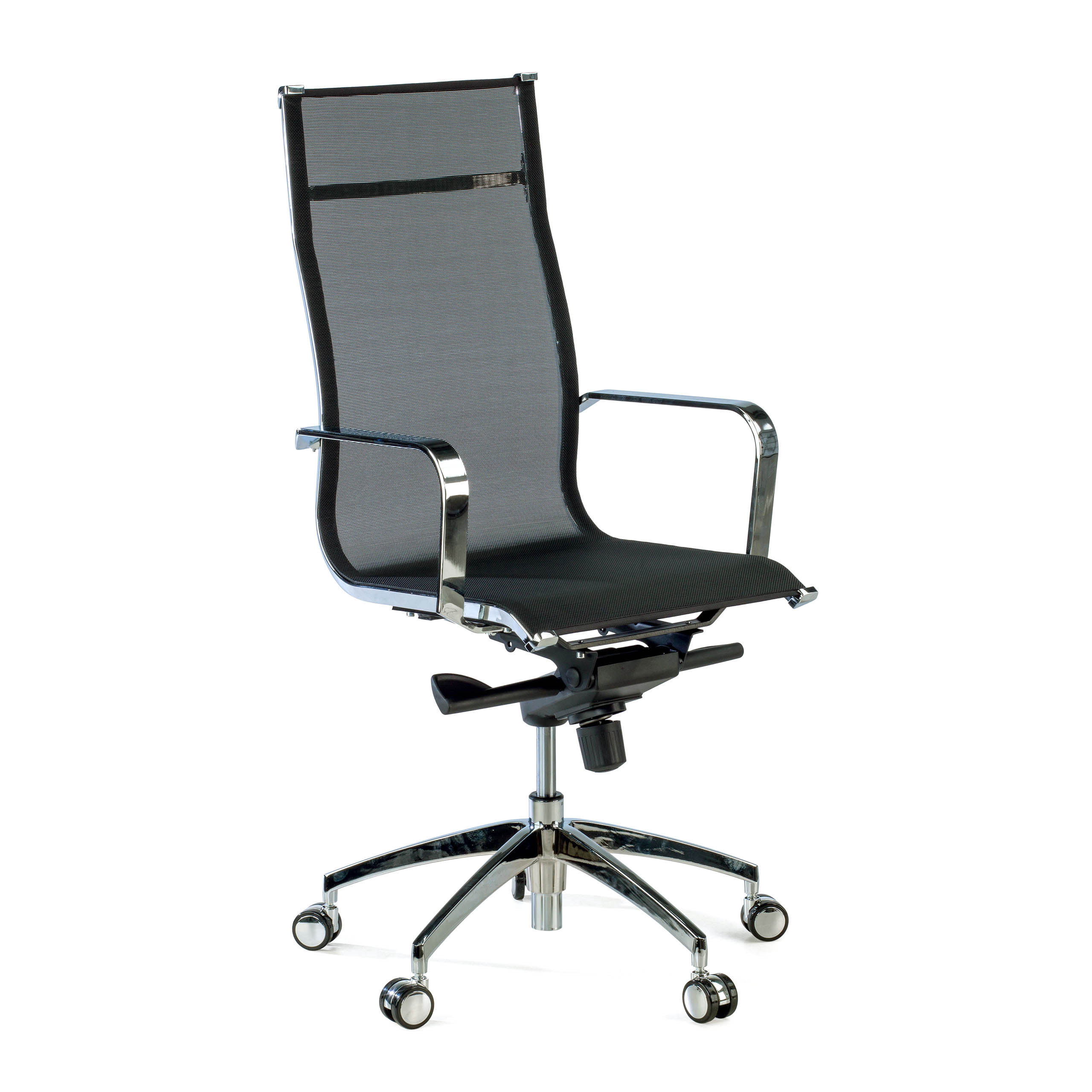 sillon de oficina negro croma estructura cromada red red 1