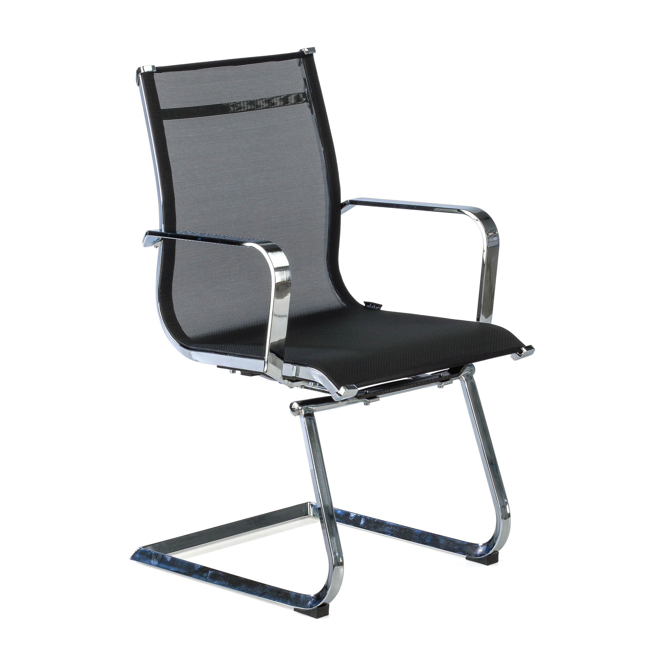silla confidente negro croma estructura cromada red red 1