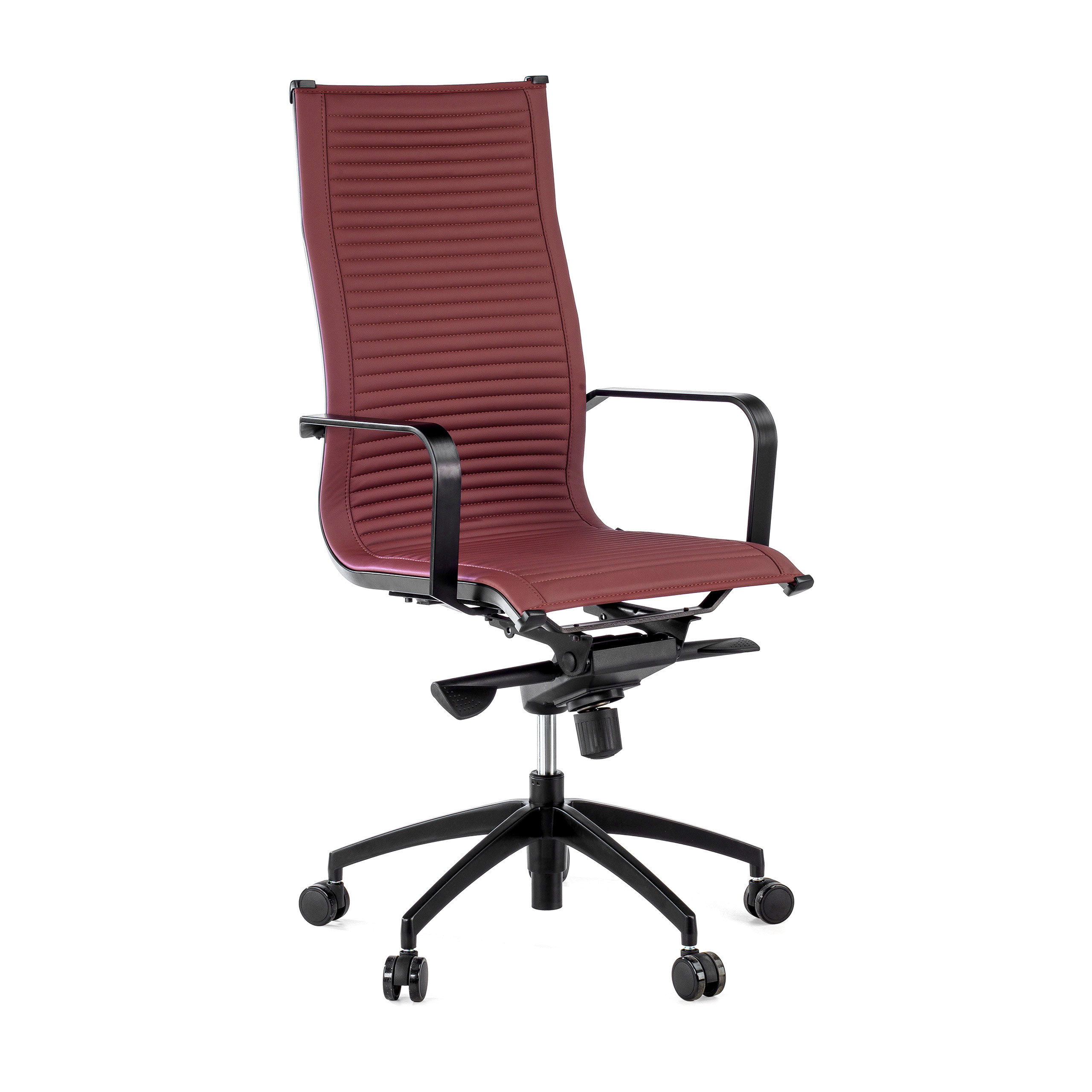 sillon de oficina rojo croma estructura negra ecopiel piel sintetica 1