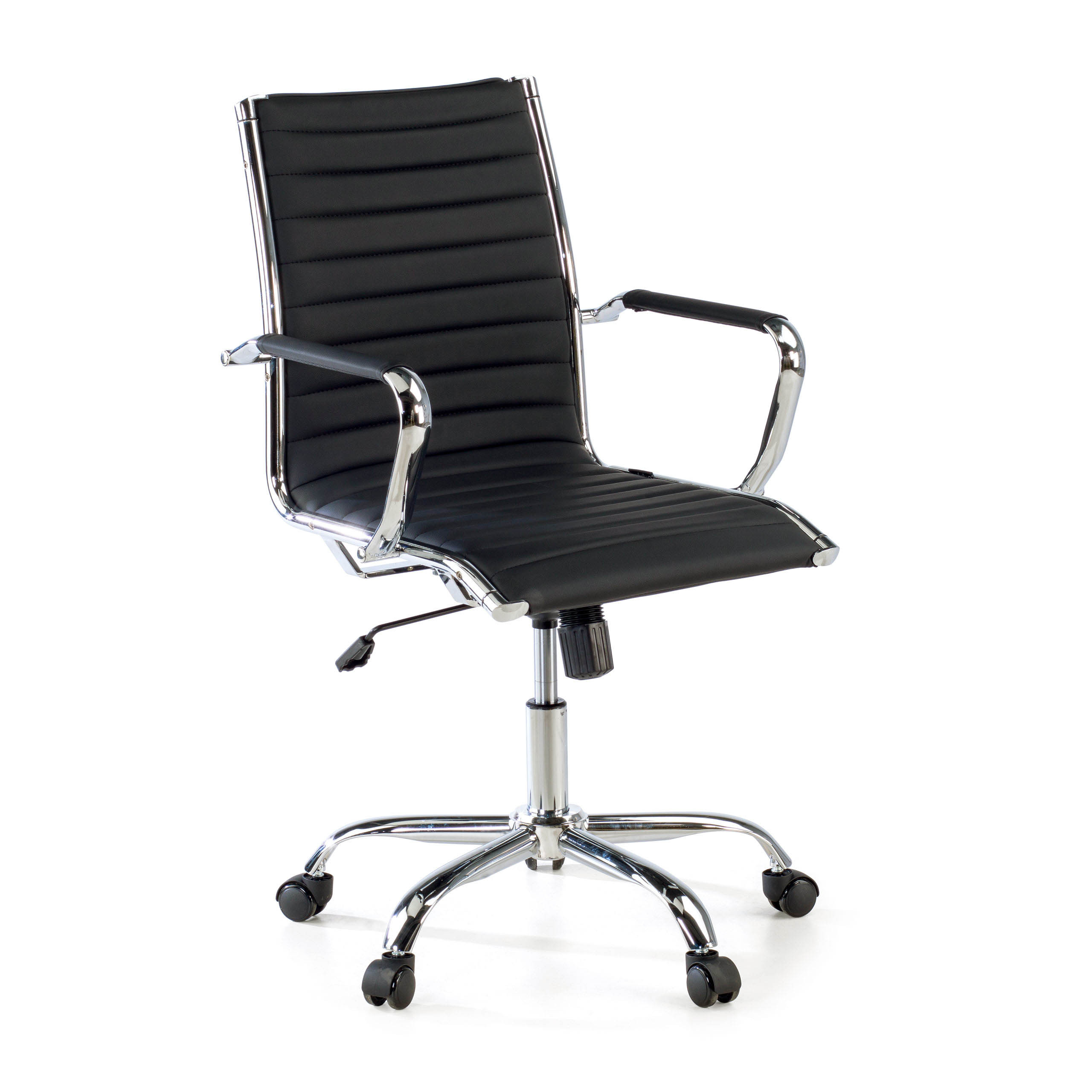 sillon de oficina negro milano piel sintetica 1