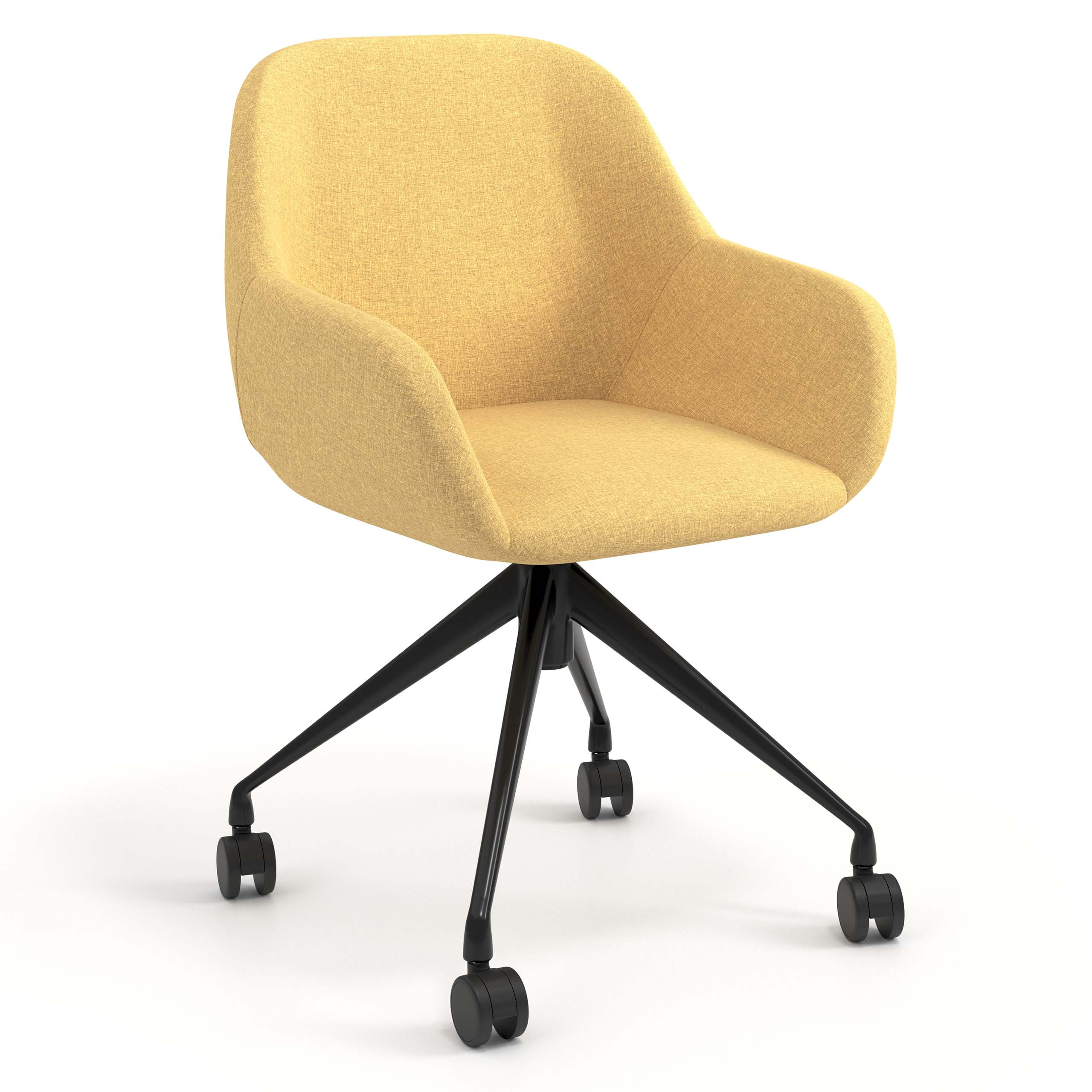 silla confidente amarillo moon giratoria con ruedas 1
