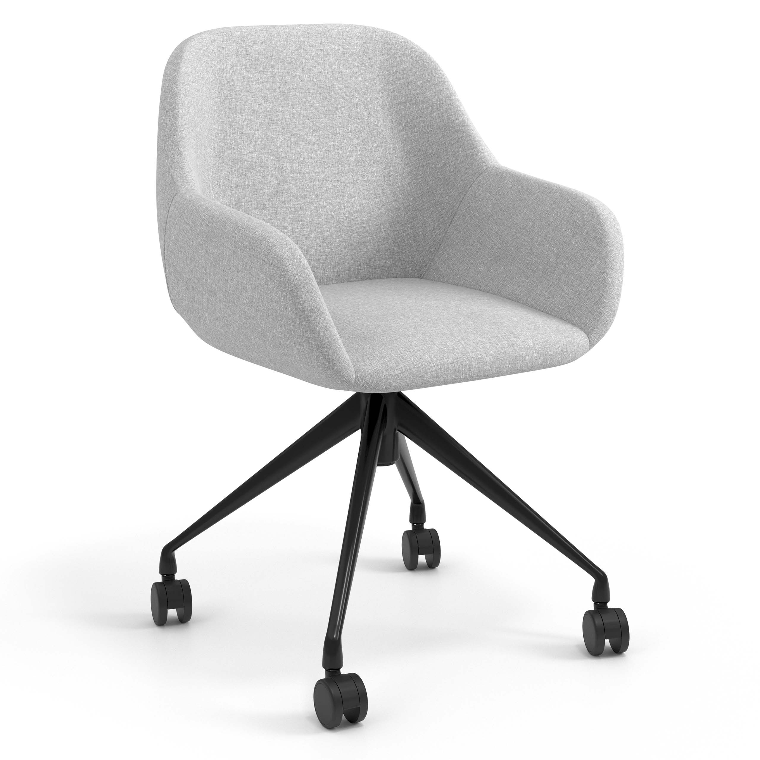 silla confidente gris moon giratoria con ruedas 1