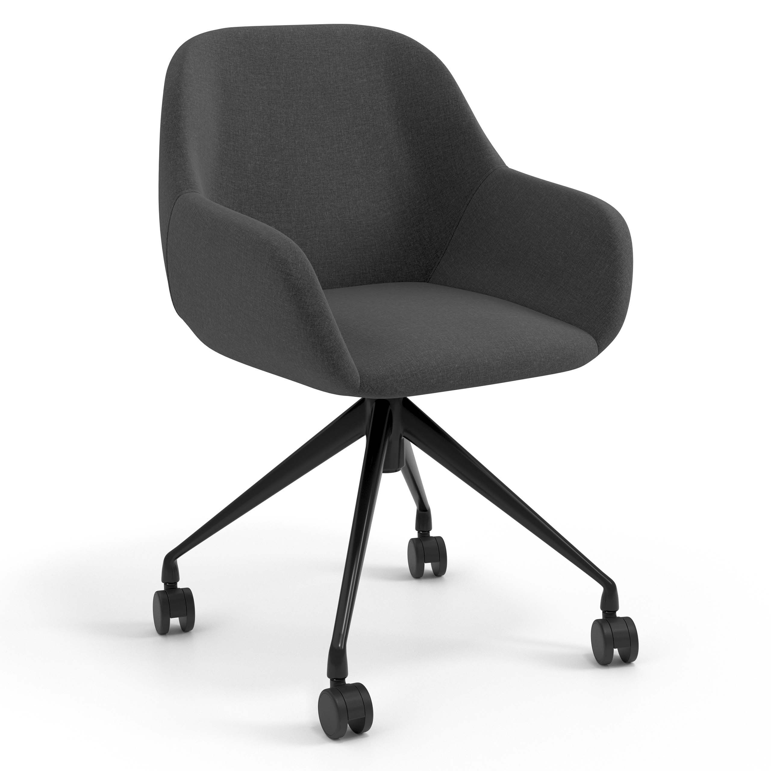 silla confidente antracita moon giratoria con ruedas 1