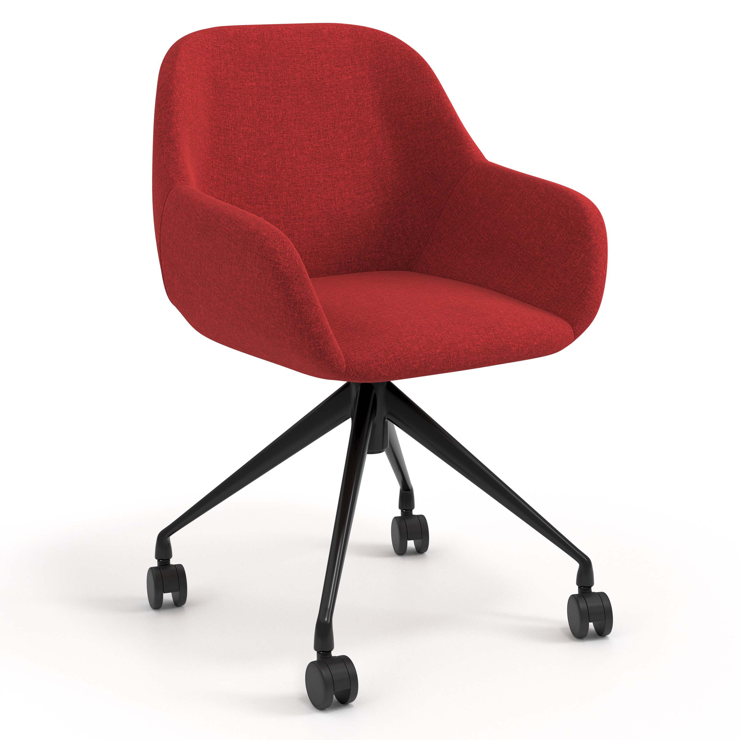 silla confidente rojo moon giratoria con ruedas 1