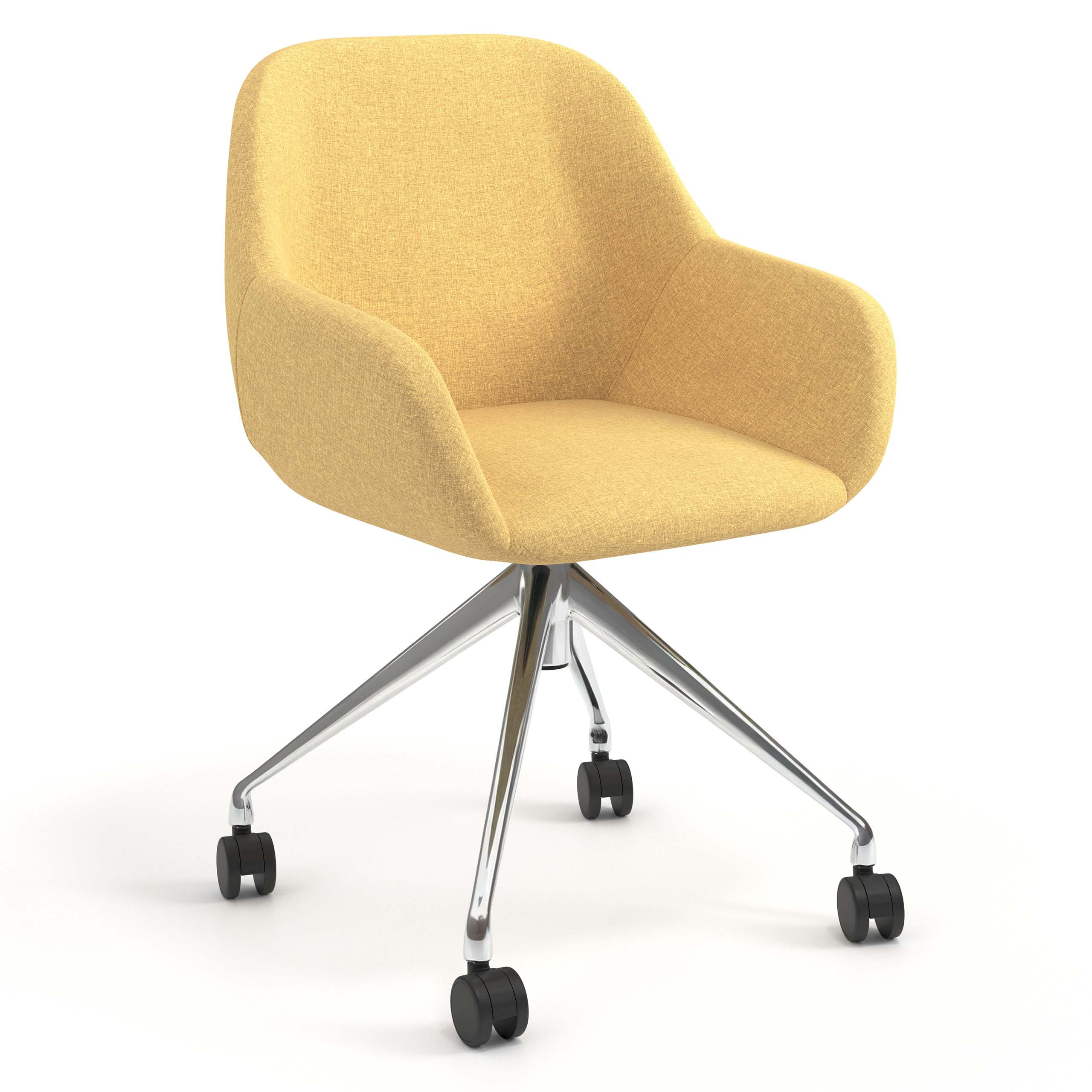 silla confidente amarillo moon giratoria con ruedas 1