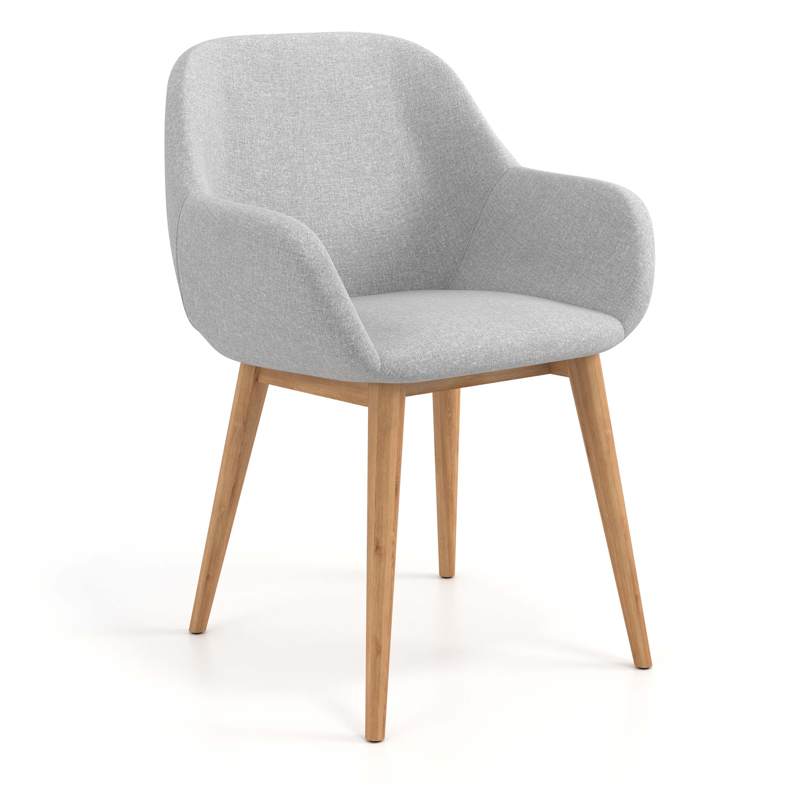 silla confidente gris moon 4 patas madera 1