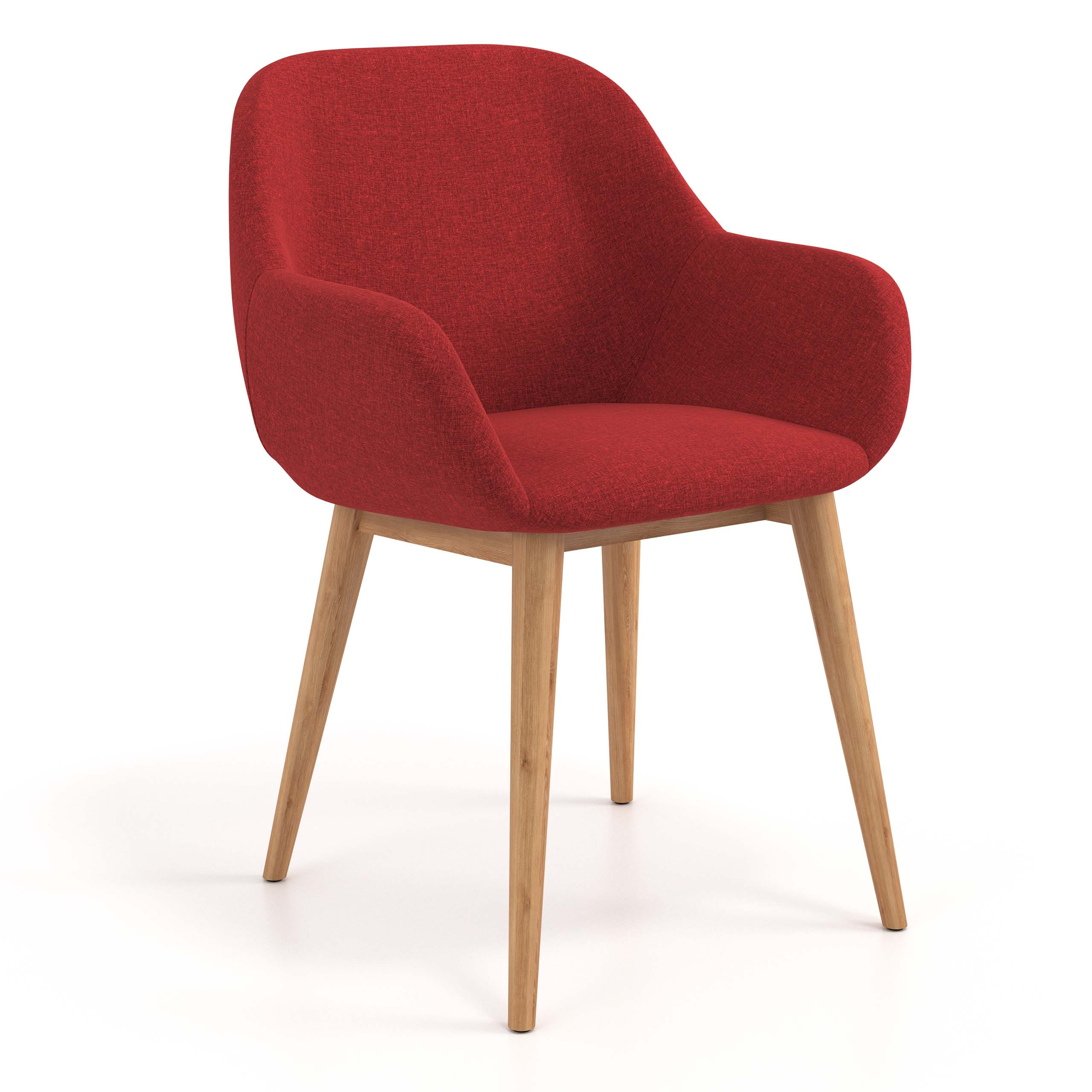 silla confidente rojo moon 4 patas madera 1