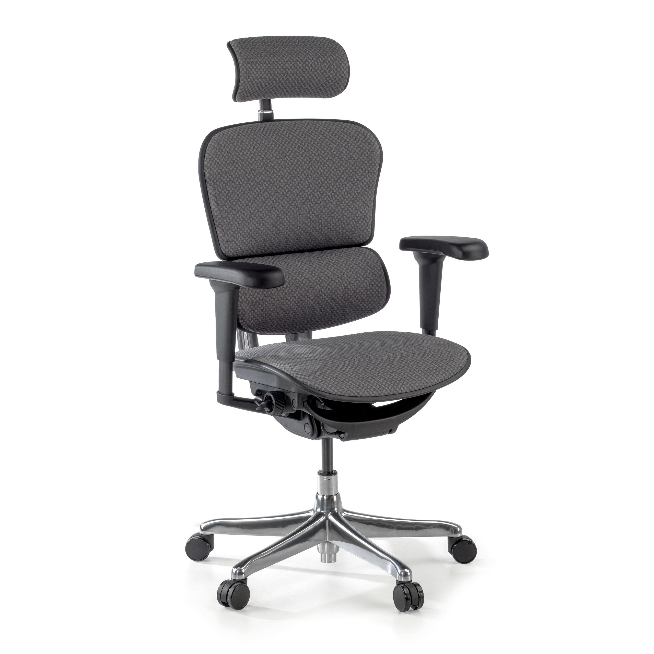 silla ergonomica gris ergohuman estructura negra todo tapizado tela 1