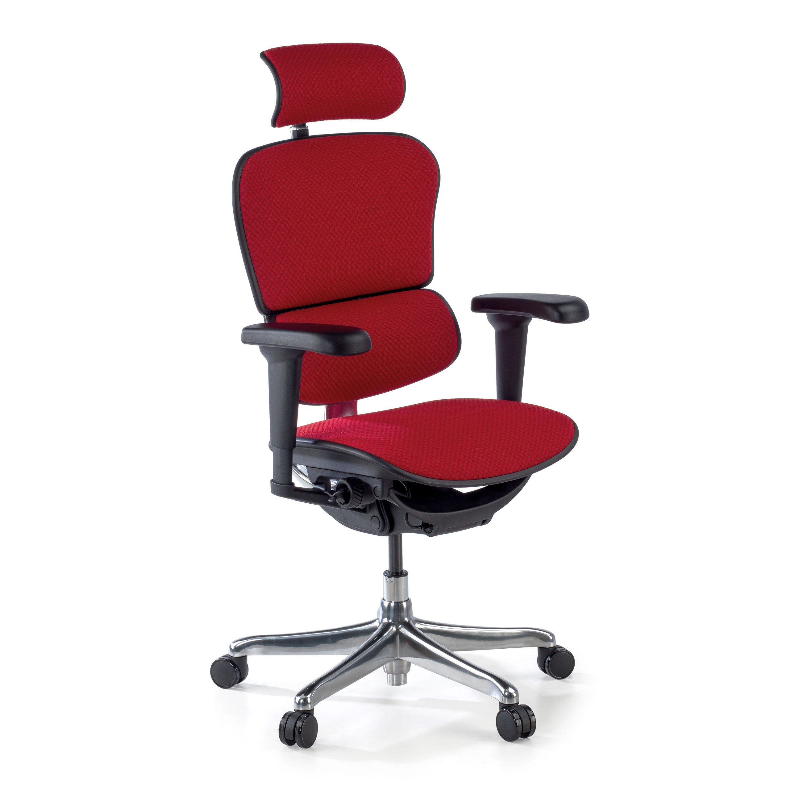 silla ergonomica rojo ergohuman estructura negra todo tapizado tela 1