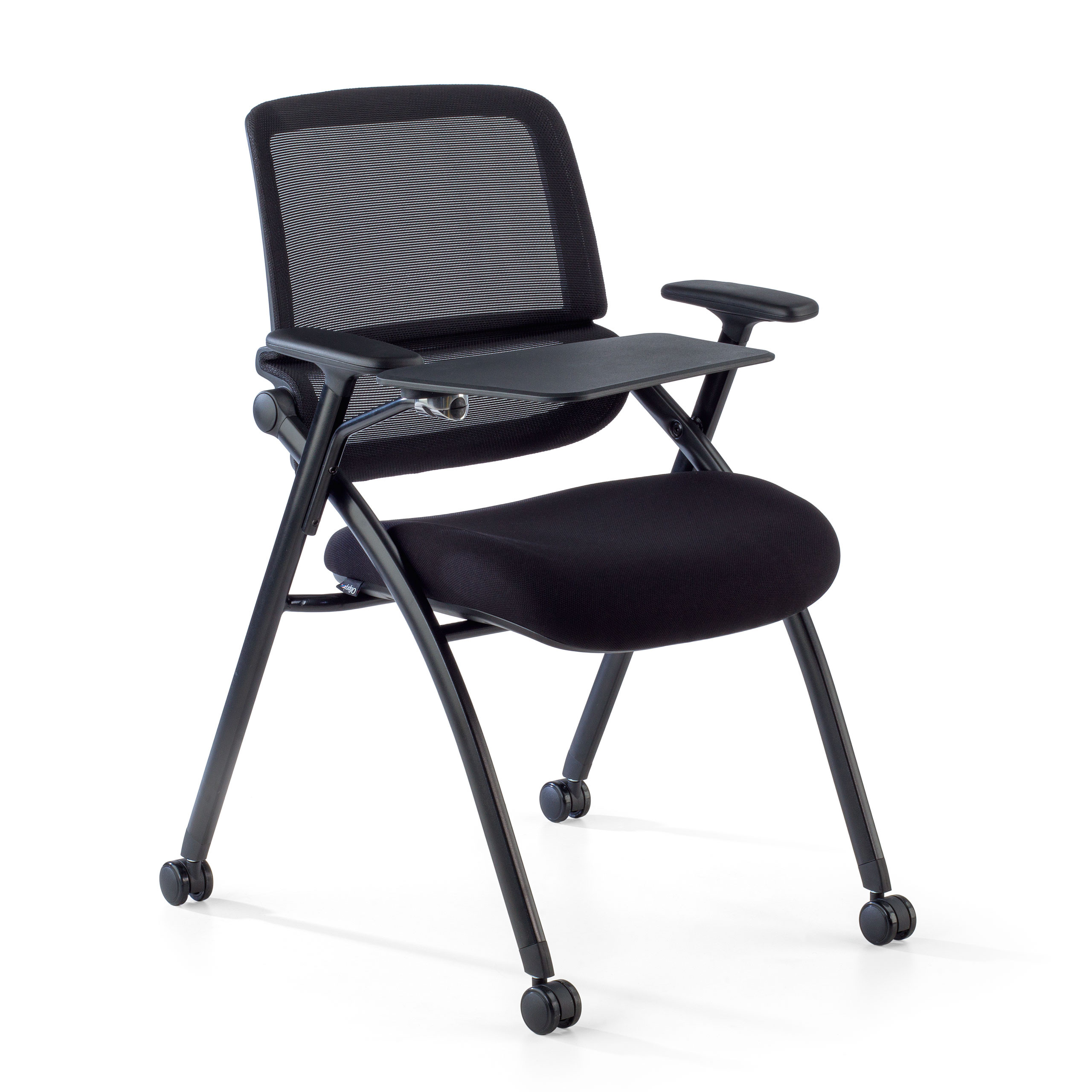 silla confidente negro flexia 4 patas ruedas atril plastico 1