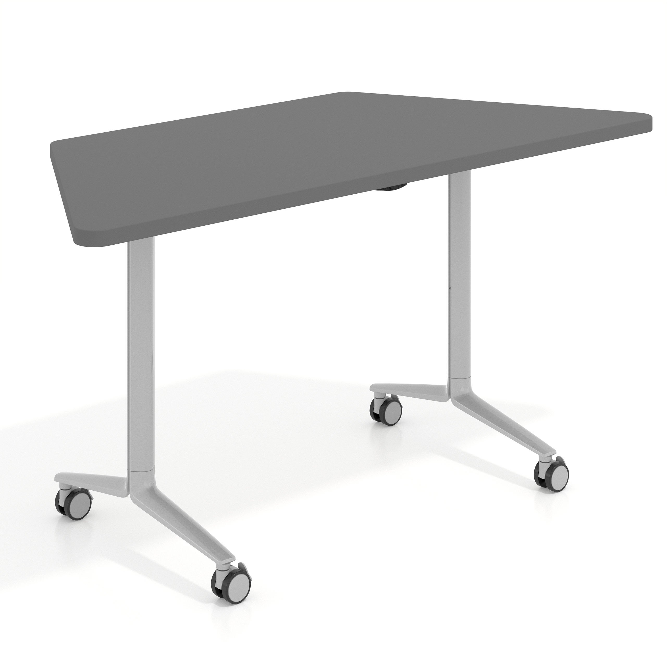 mesa de escritorio plegable 150x65 gris tormenta pivot mesa plegable trapezoidal 1