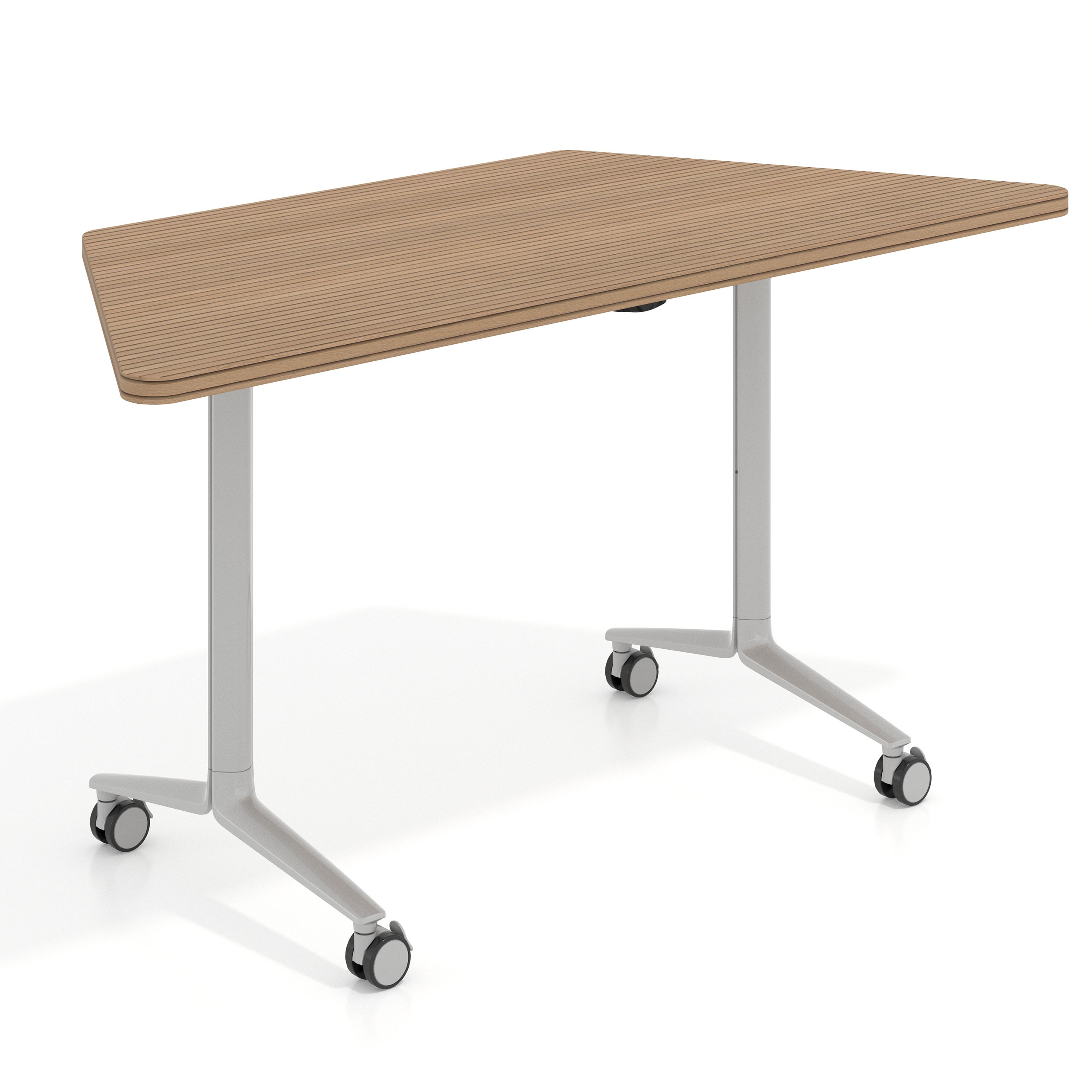 mesa de escritorio plegable 150x65 rayado natural pivot mesa plegable trapezoidal 1