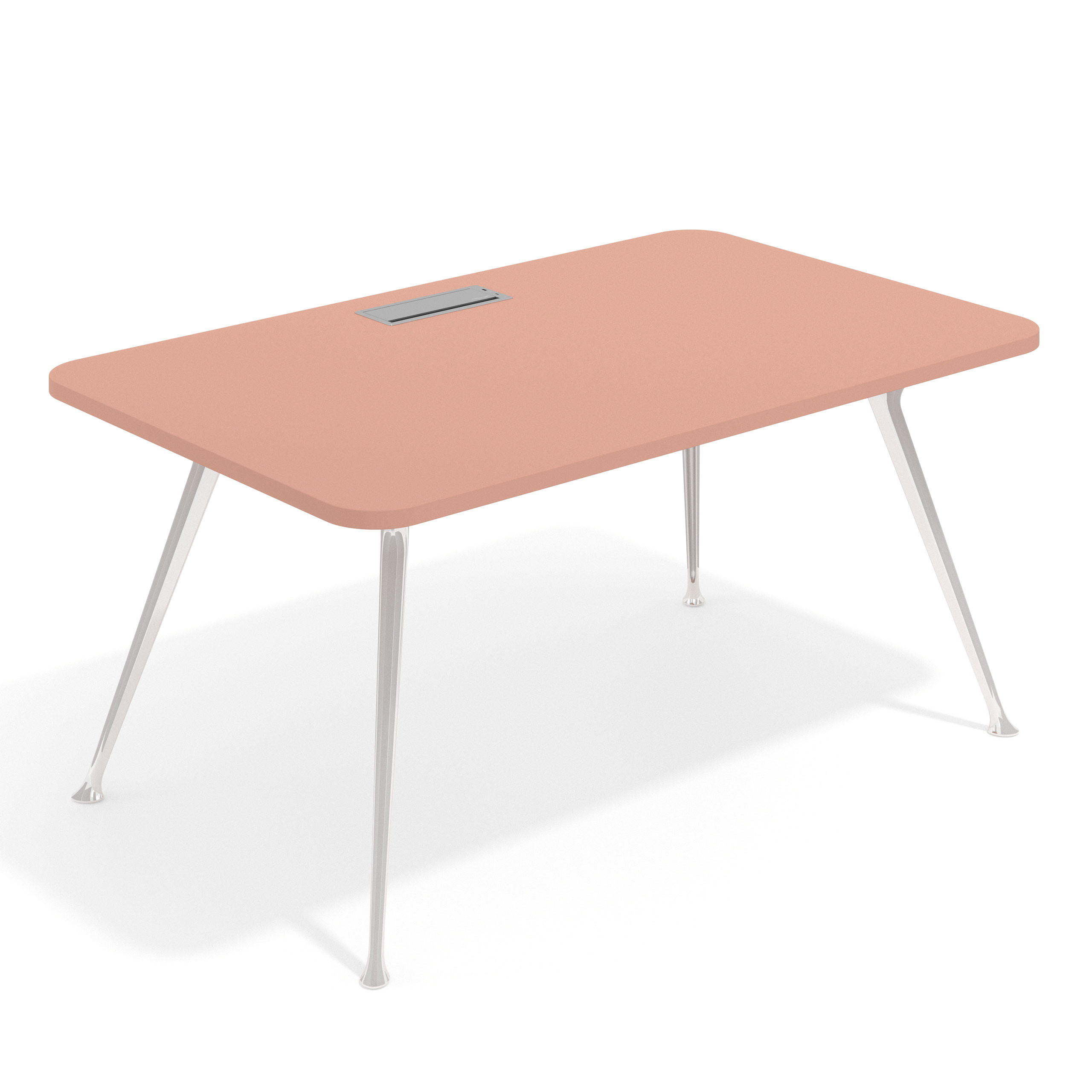 mesa de direccion 100x100 rosa talco tekno mesa con pasacables 1