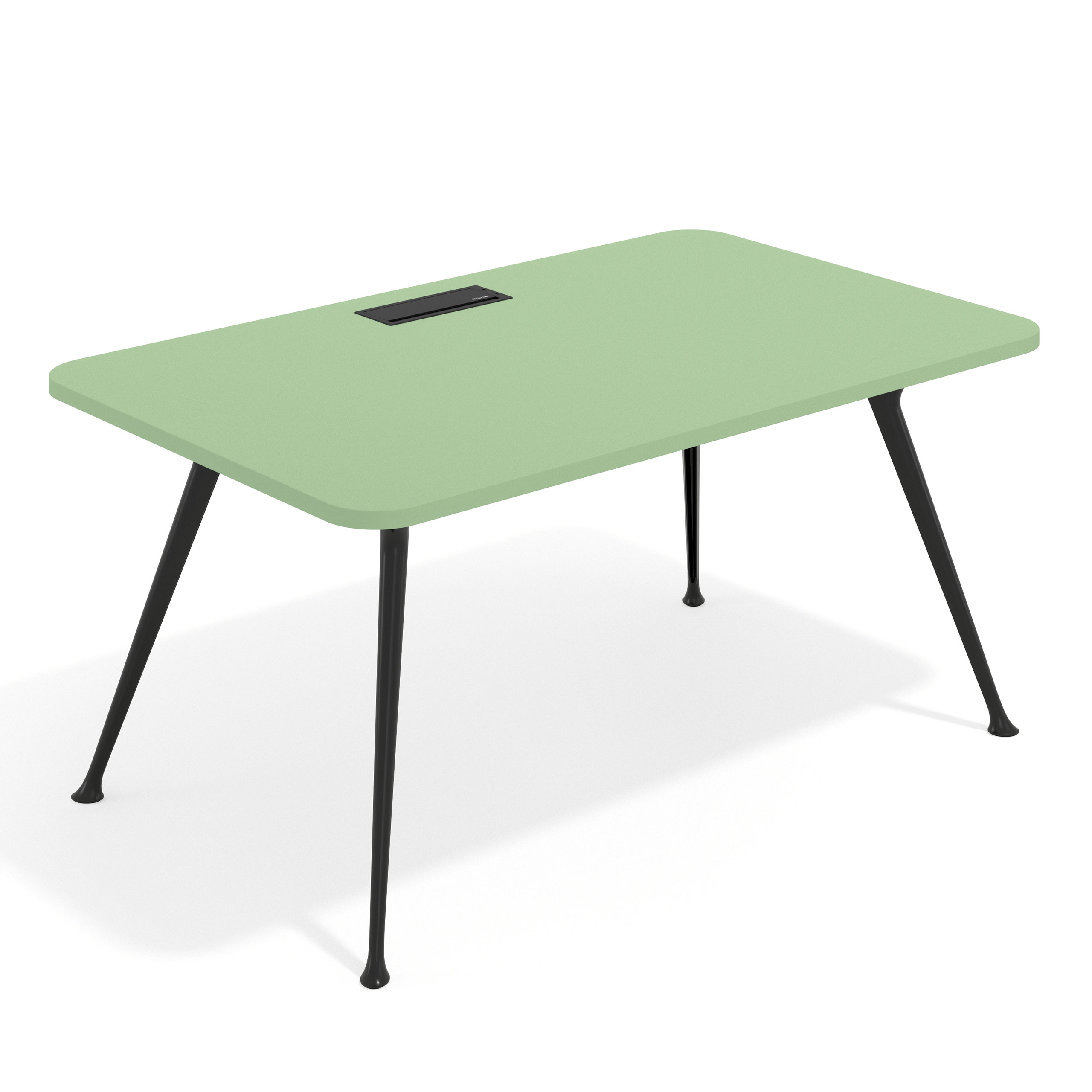 mesa de direccion 100x100 verde talco tekno mesa con pasacables 1