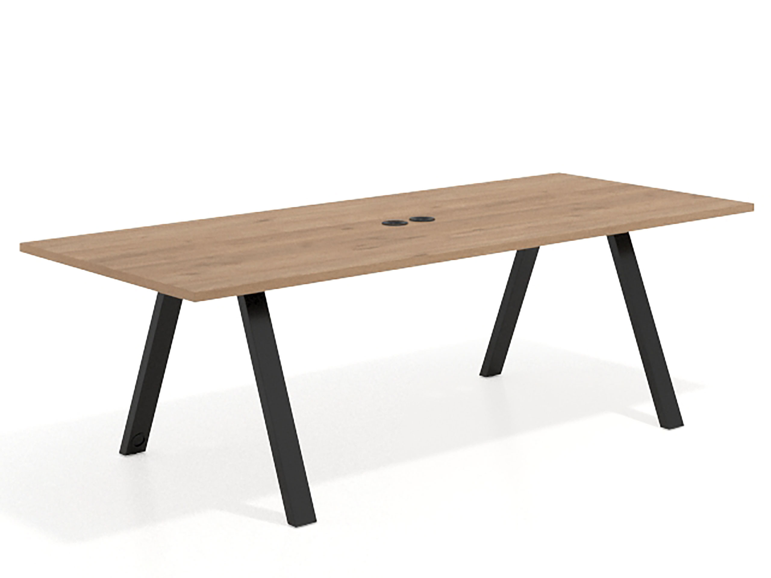 mesa co working 220x100 naturale uvepro mesa de reuniones fondo 100cm recto 1