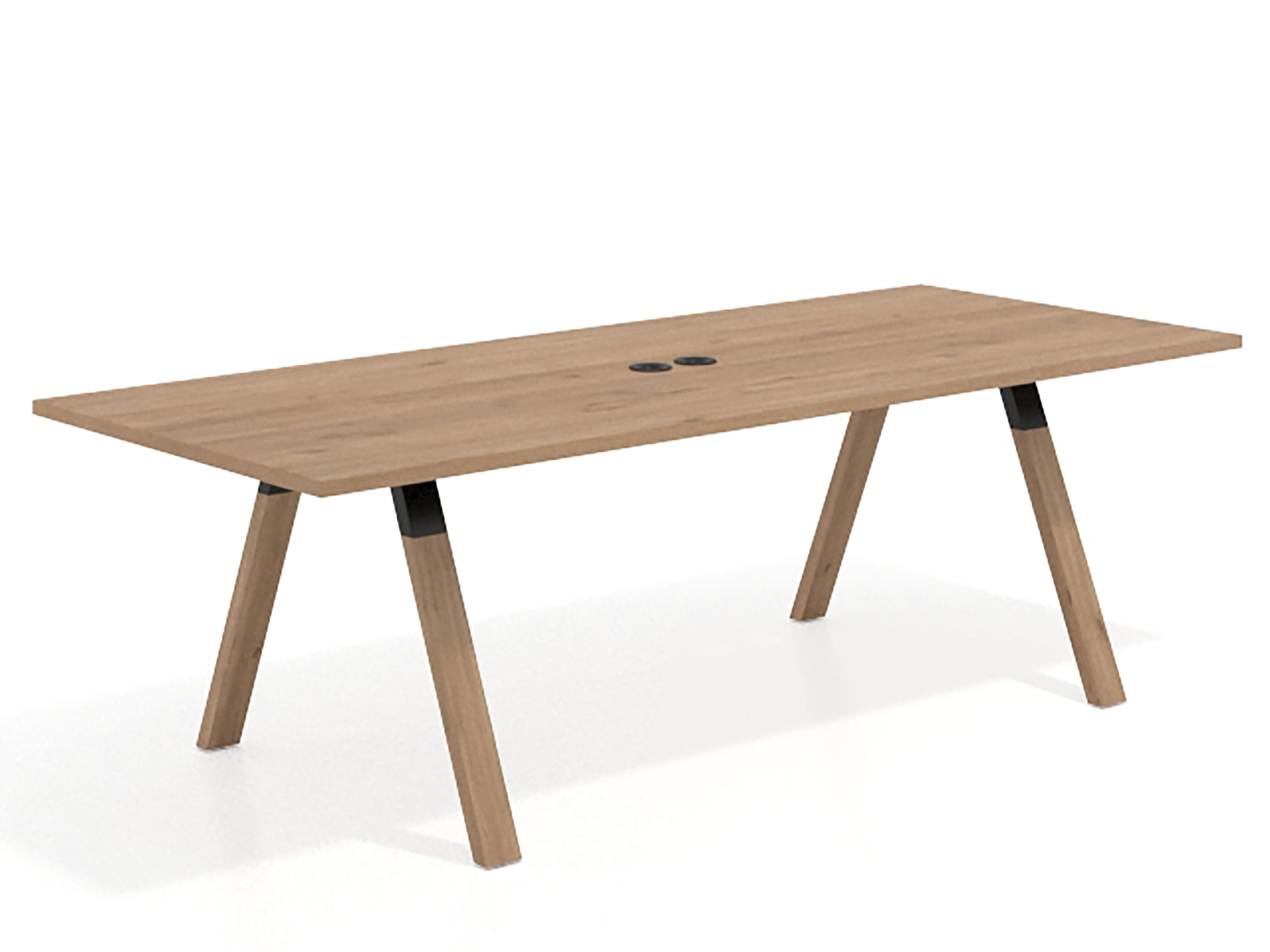 mesa co working 220x100 naturale uvepro mesa de reuniones fondo 100cm recto 1