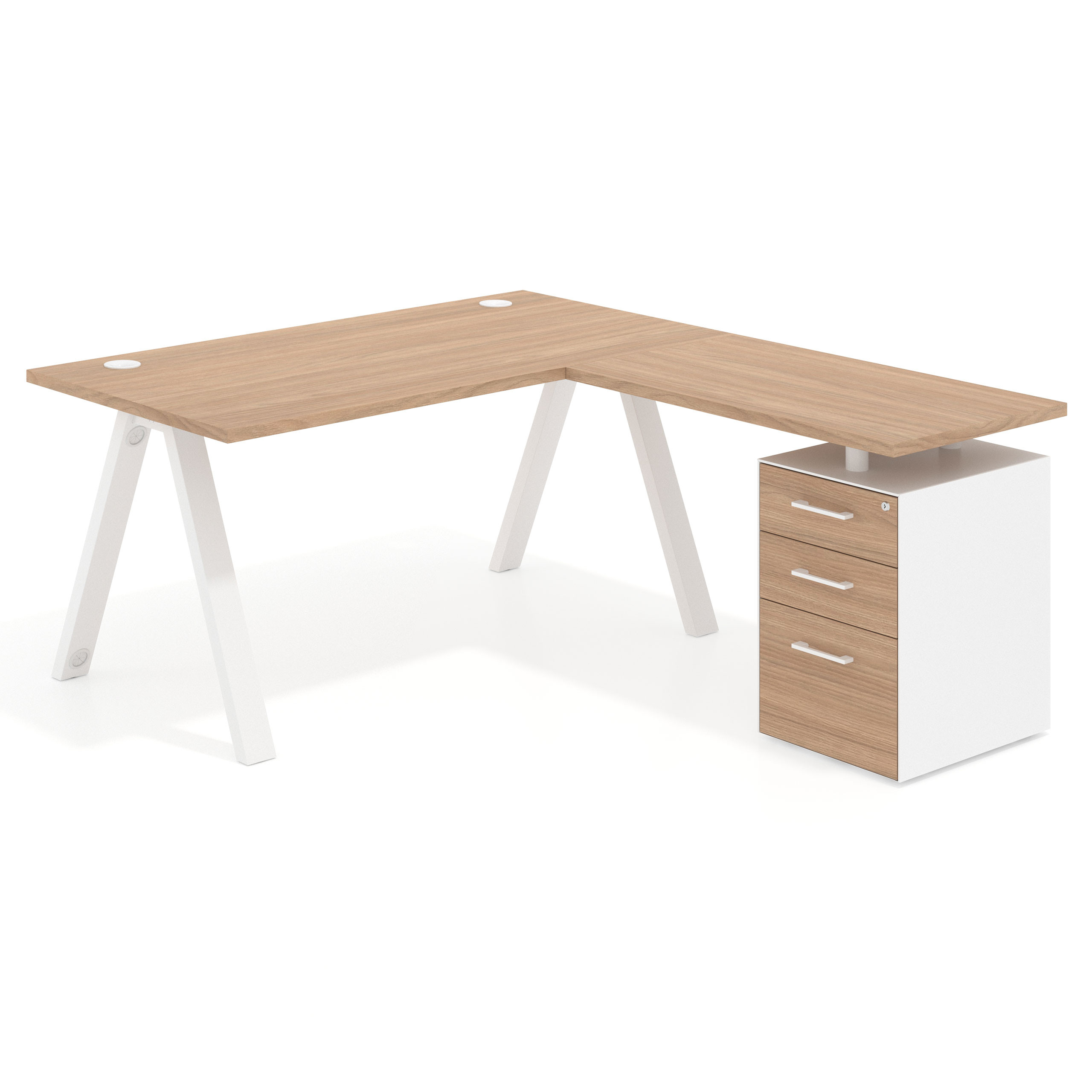 mesa en l uvepro mesa con ala pedestal frontales melamina recto 1