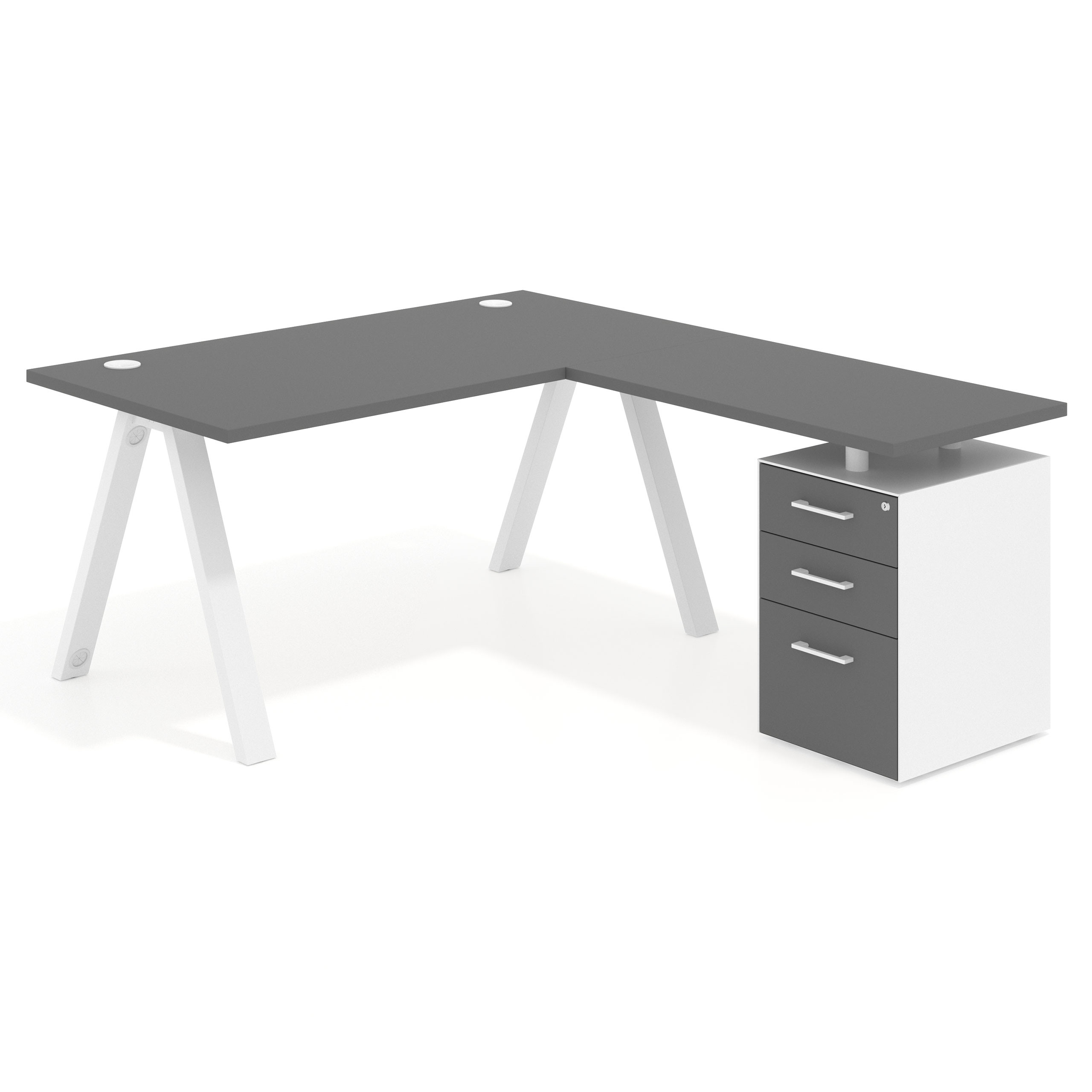 mesa en l 140x180 gris tormenta uvepro mesa con ala pedestal frontales melamina recto 1