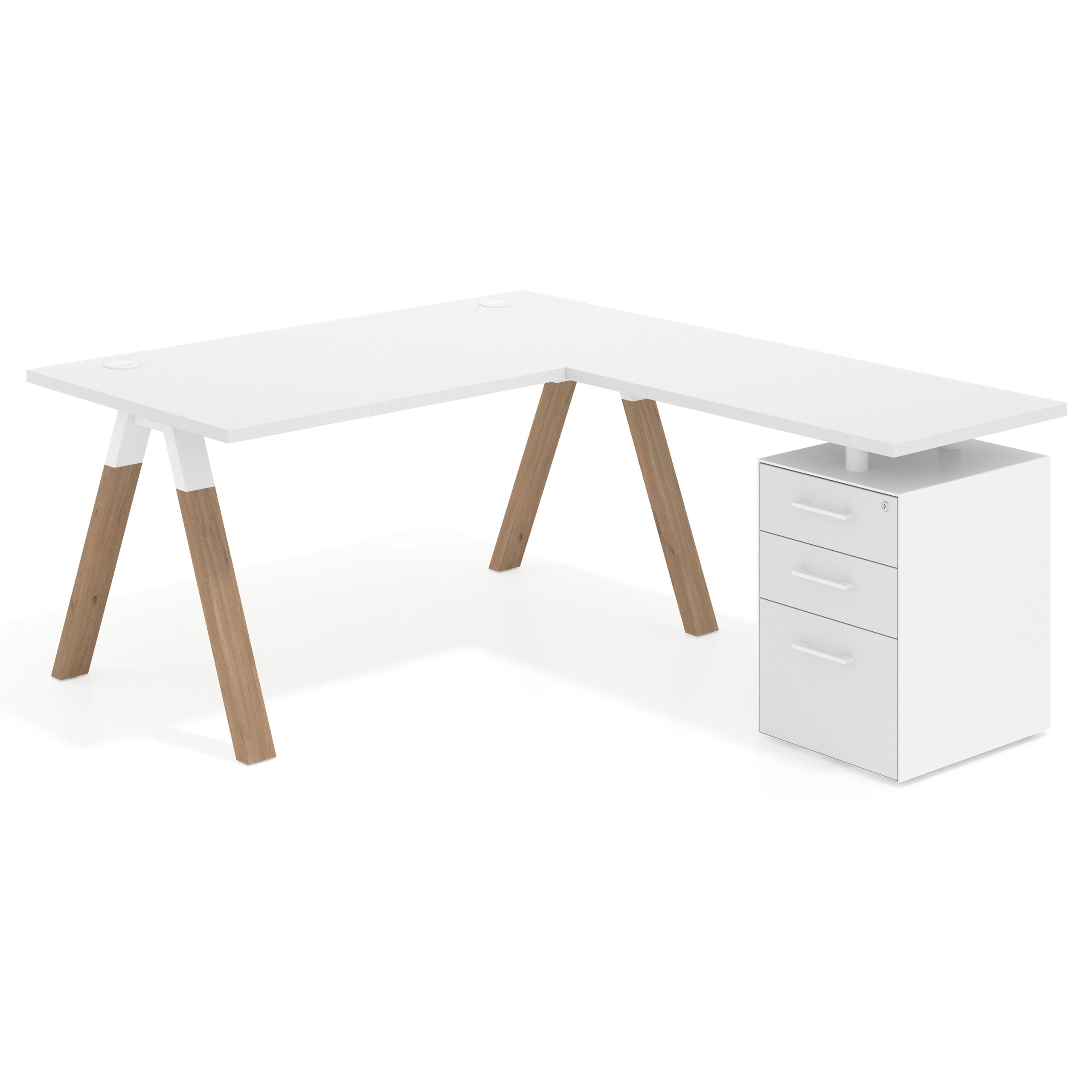 mesa en l uvepro mesa con ala pedestal frontales melamina recto 1