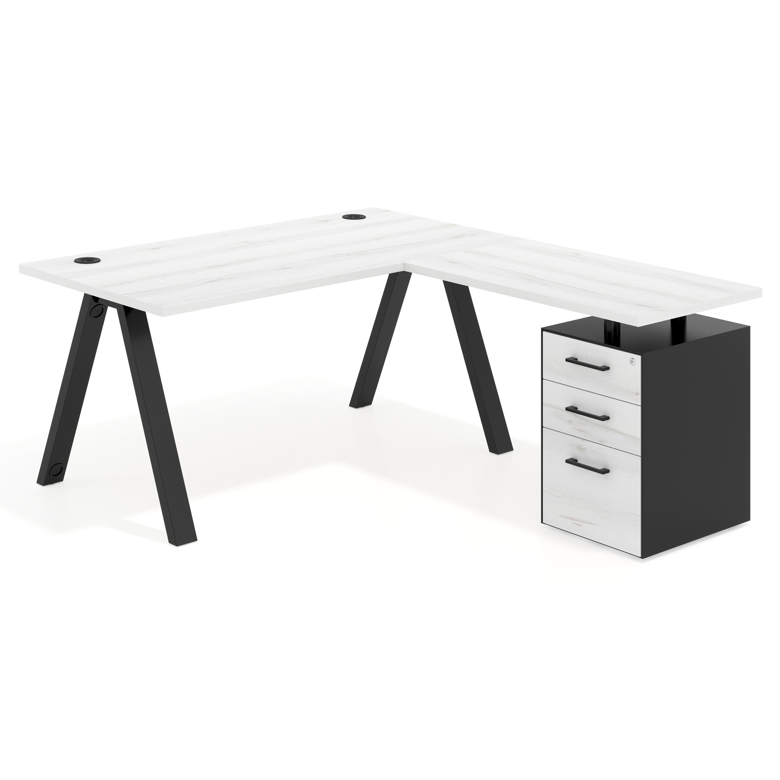 mesa en l 180x180 albo uvepro mesa con ala pedestal frontales melamina recto 1