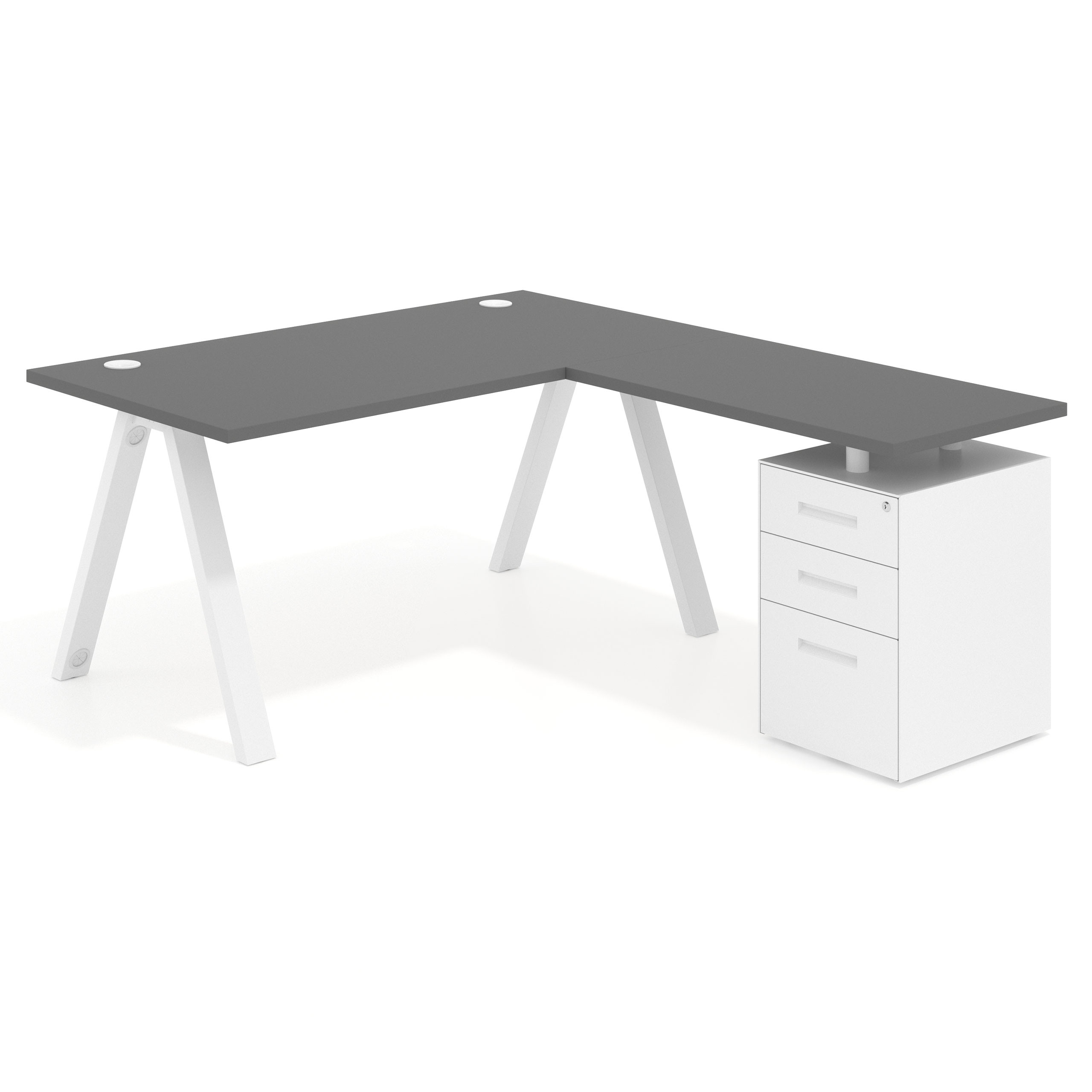 mesa en l 180x180 gris tormenta uvepro mesa con ala pedestal frontales metal recto 1