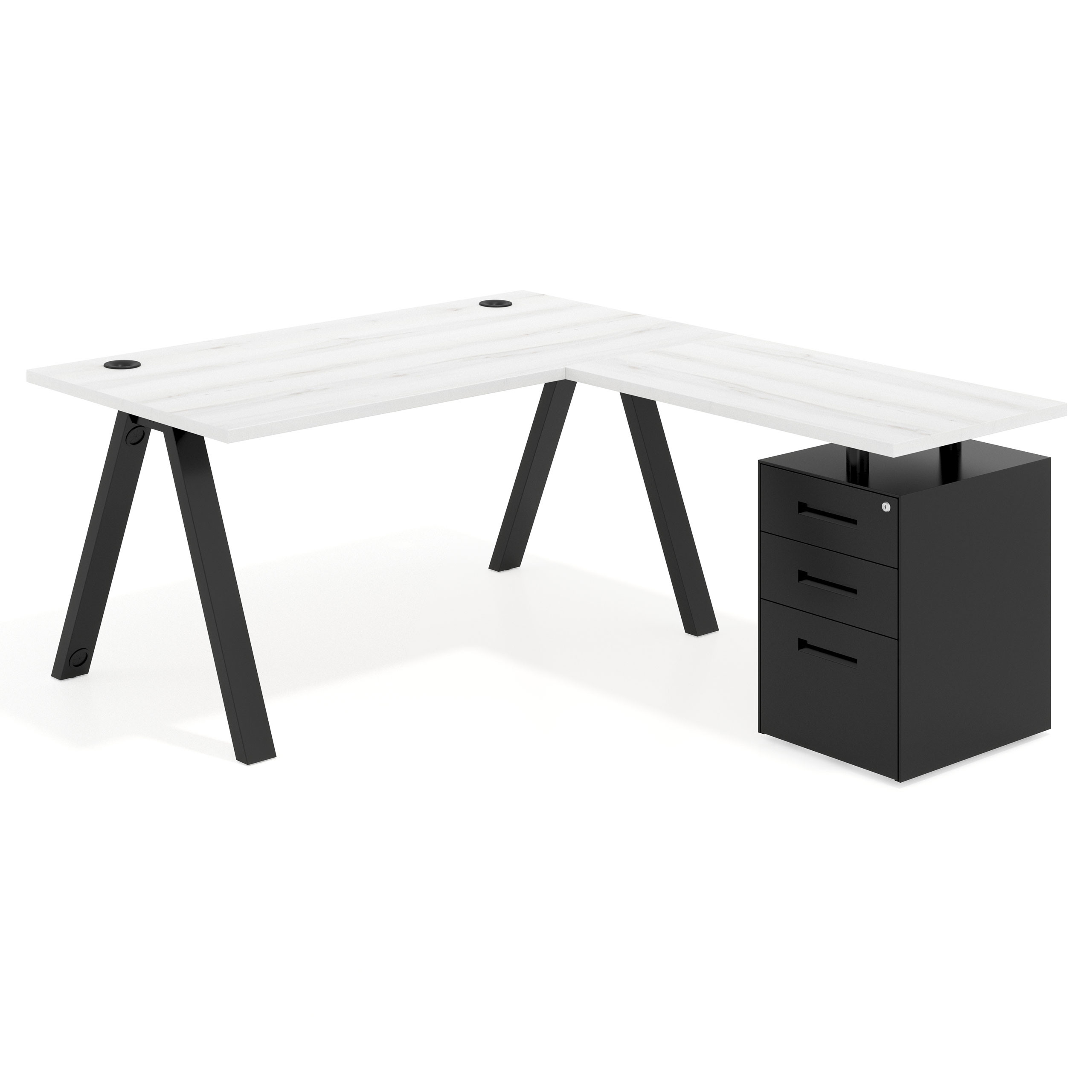 mesa en l 140x180 albo uvepro mesa con ala pedestal frontales metal recto 1