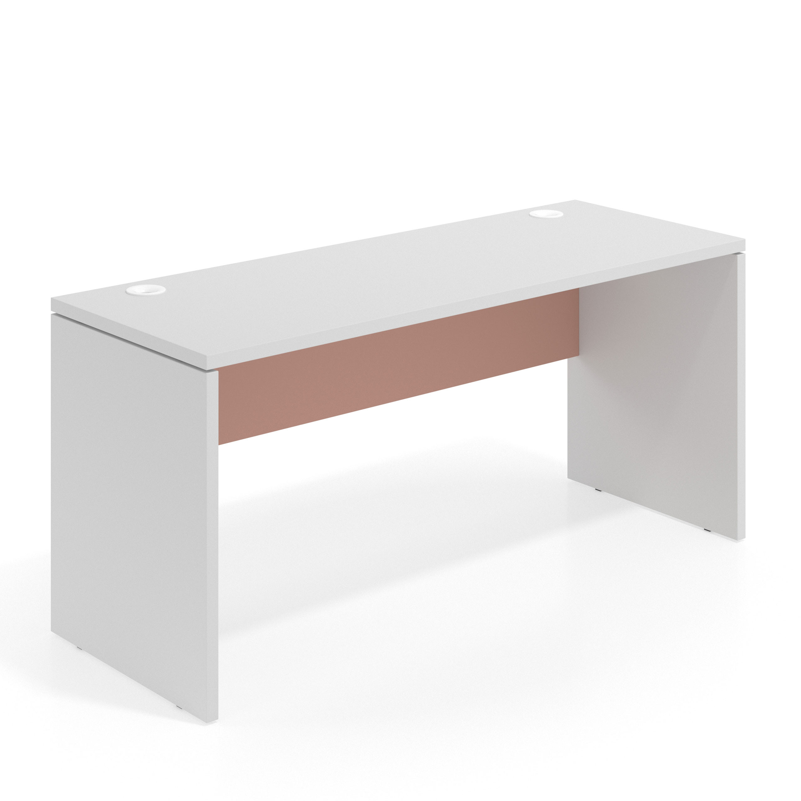 mesa de escritorio 100x60 blanco mate rosa talco workplus mesa individual fondo 60cm 1