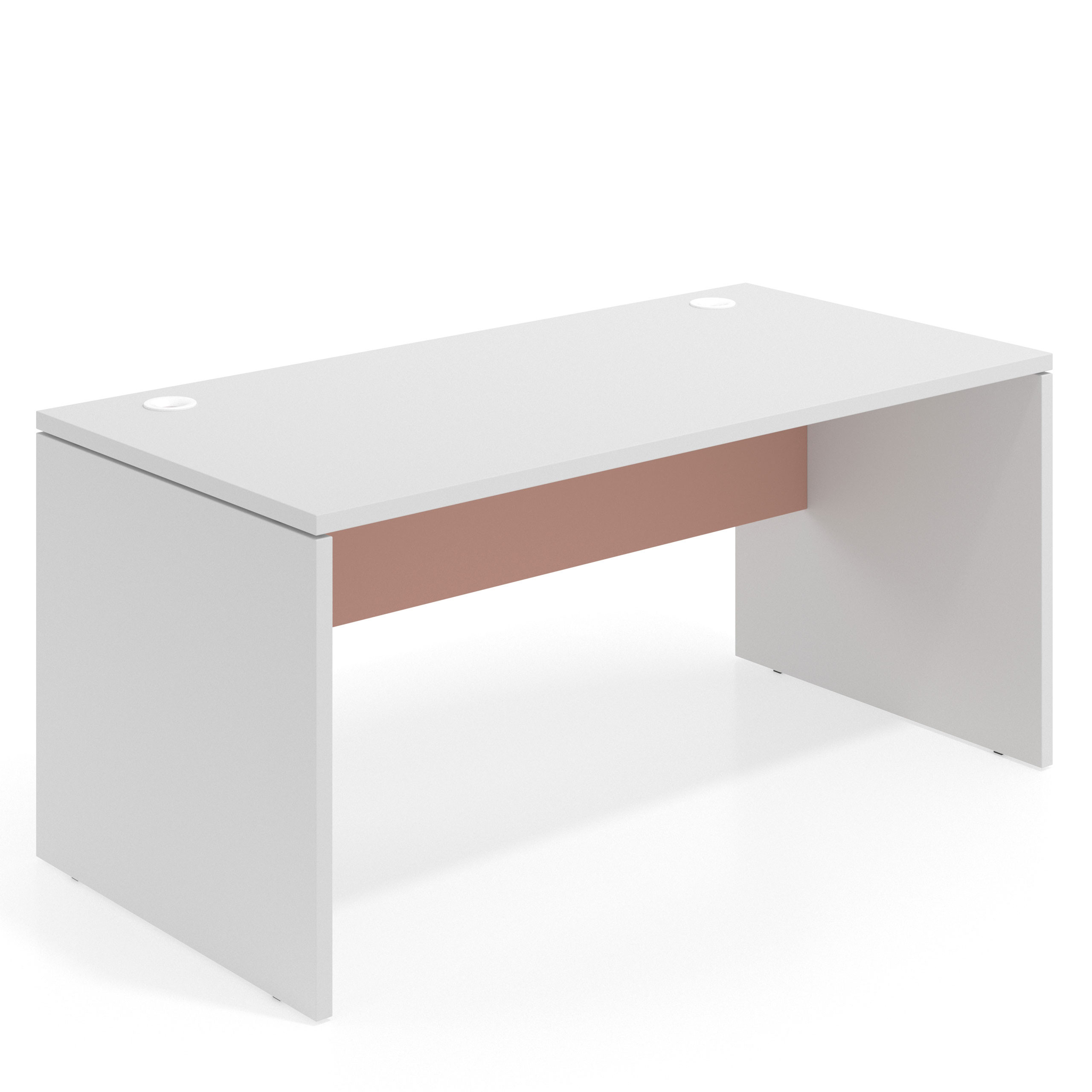 mesa de escritorio 140x80 blanco mate rosa talco workplus mesa individual fondo 80cm 1