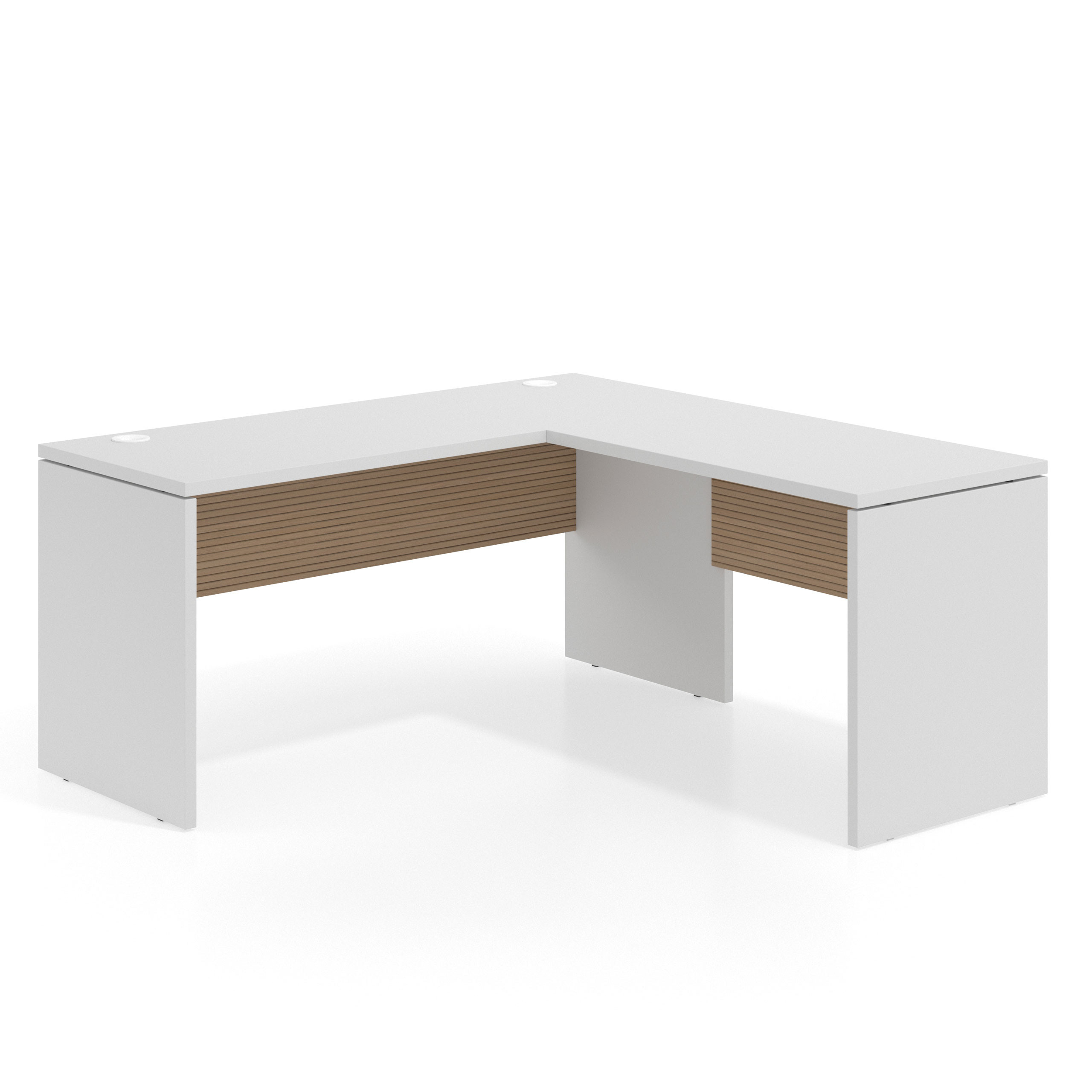 mesa en l 140x160 blanco mate rayado natural workplus mesa fondo 60cm con ala 1