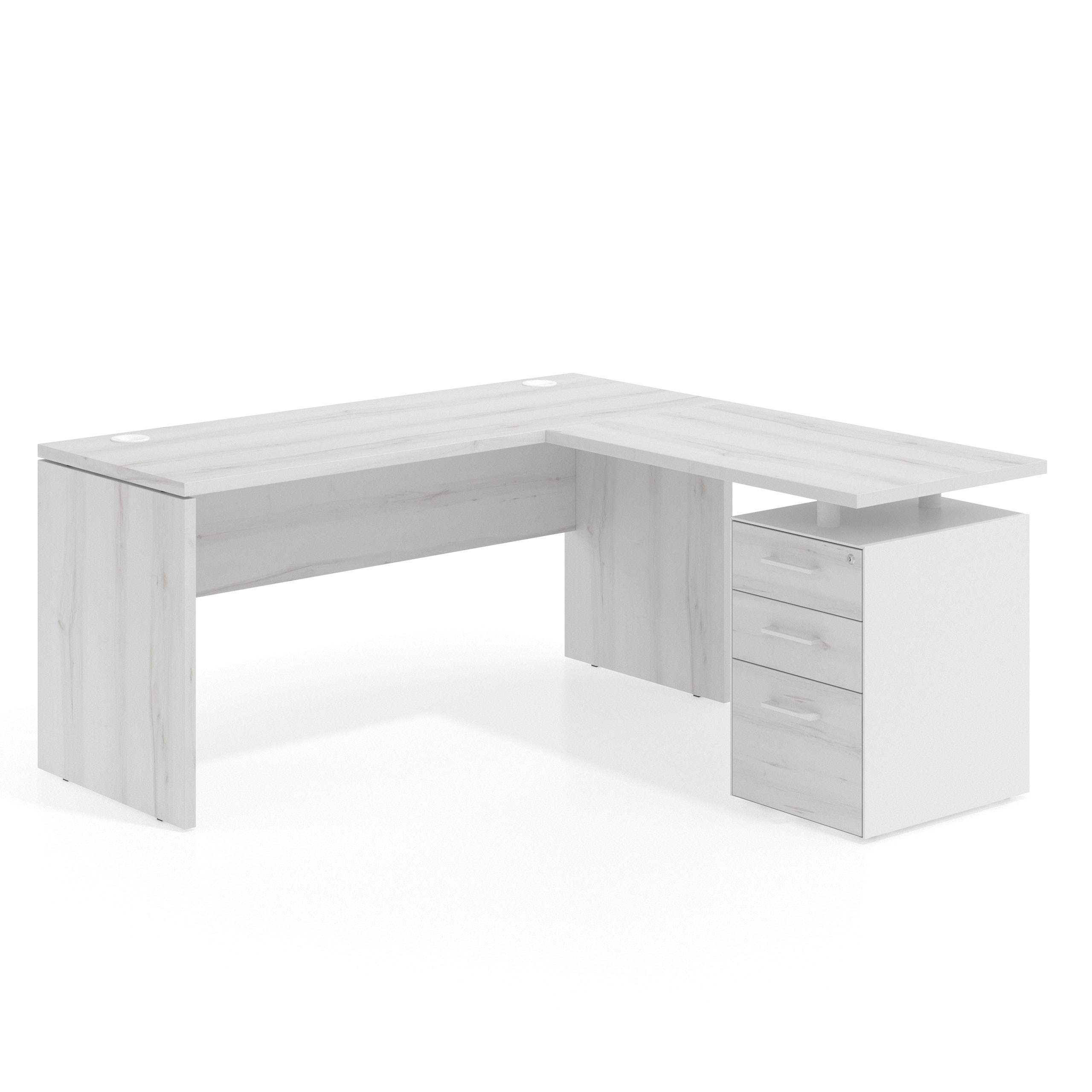 mesa en l 140x160 albo workplus mesa fondo 60cm con pedestal 100x60cm frontales melamina 1