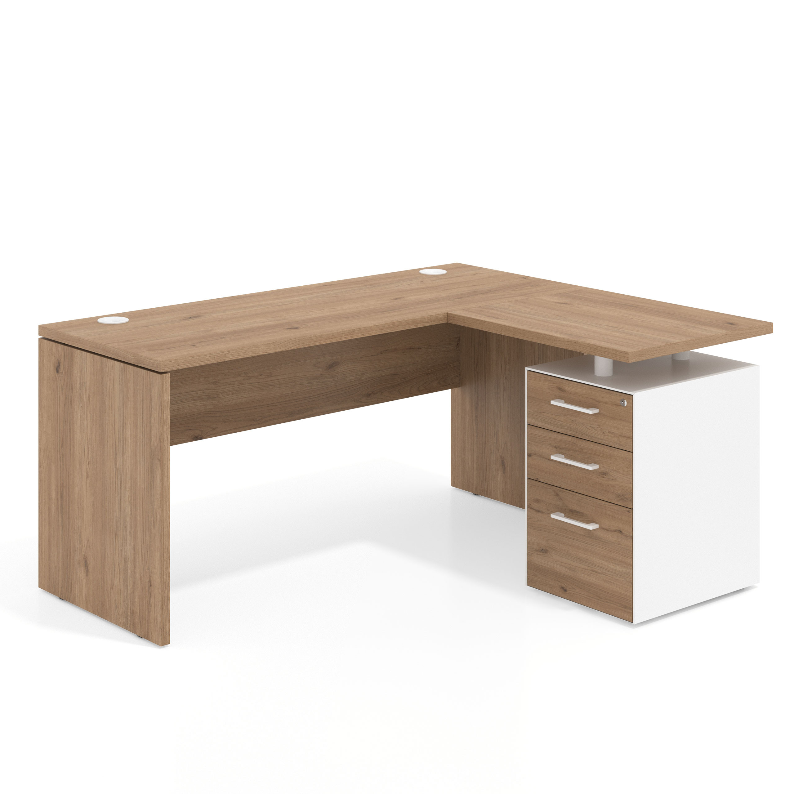 mesa en l 140x130 california workplus mesa fondo 60cm con pedestal 70x60cm frontales melamina 1