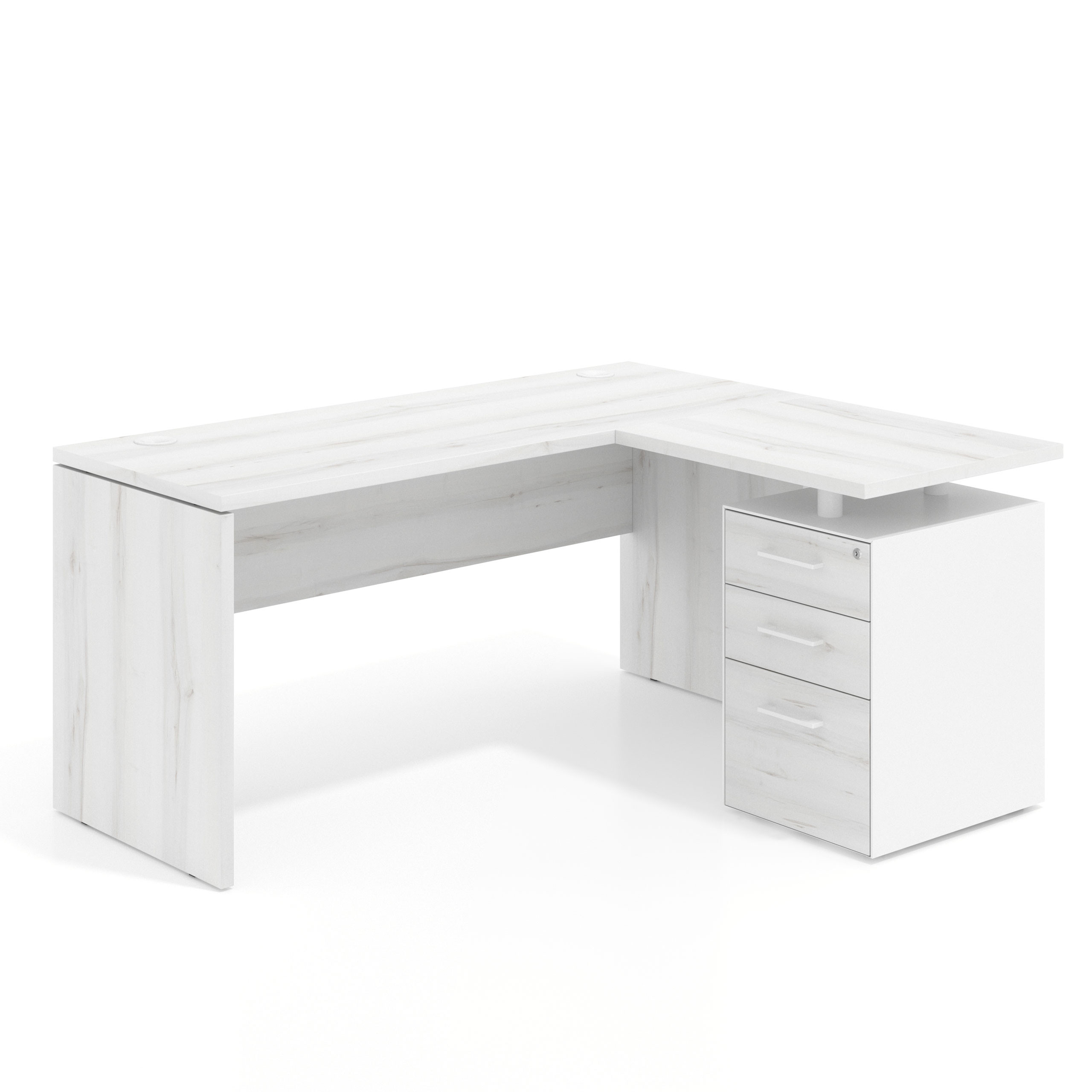 mesa en l 180x130 albo workplus mesa fondo 60cm con pedestal 70x60cm frontales melamina 1