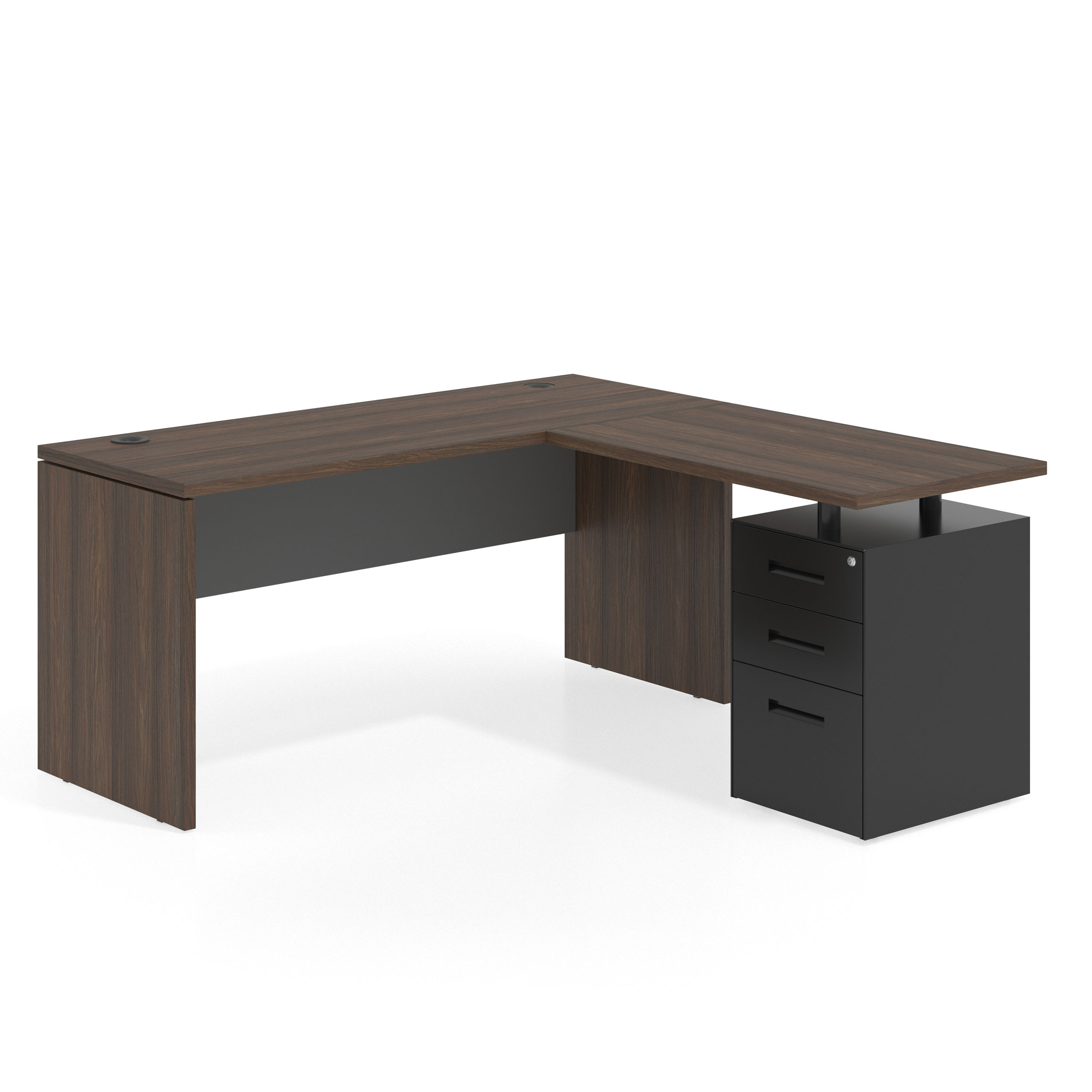 mesa en l 140x160 mistral gris tormenta workplus mesa fondo 60cm con pedestal 100x60cm frontales metal 1
