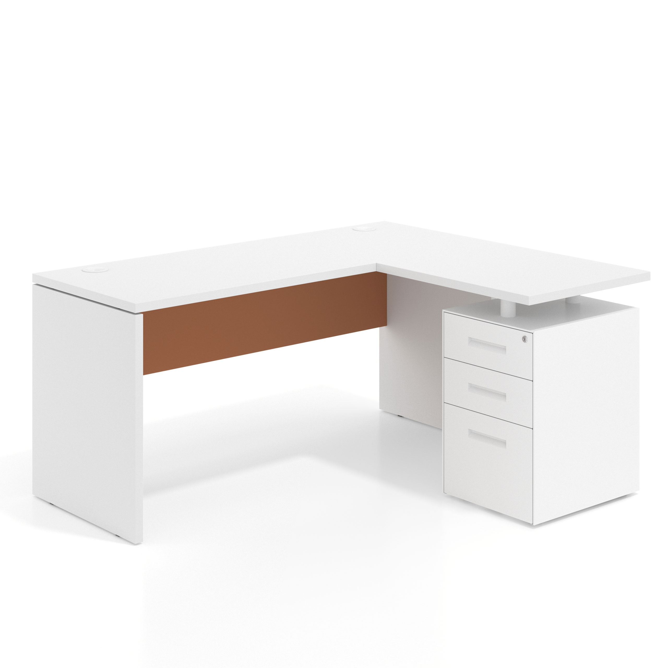 mesa en l workplus mesa fondo 60cm con pedestal 70x60cm frontales metal 1