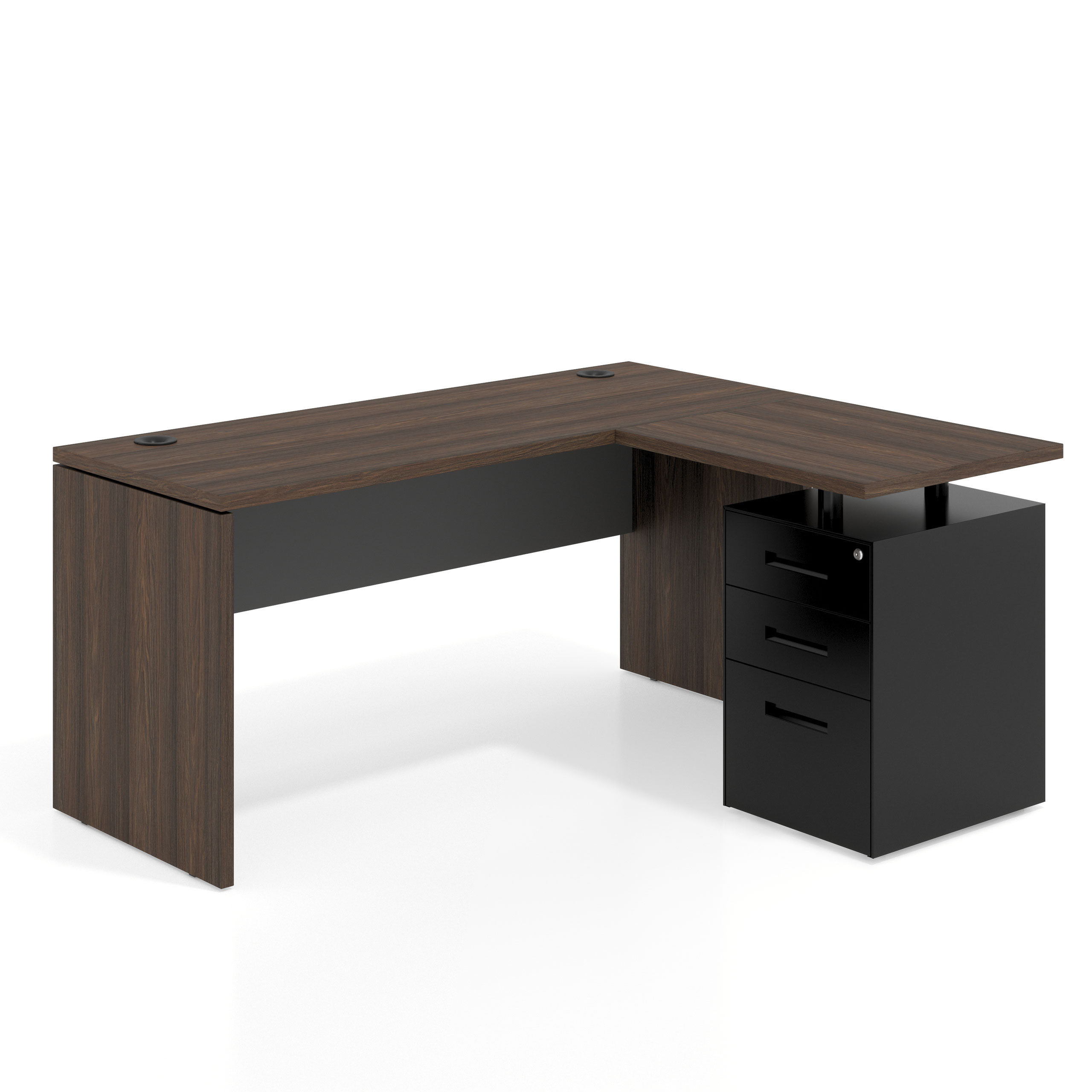mesa en l 140x130 mistral gris tormenta workplus mesa fondo 60cm con pedestal 70x60cm frontales metal 1