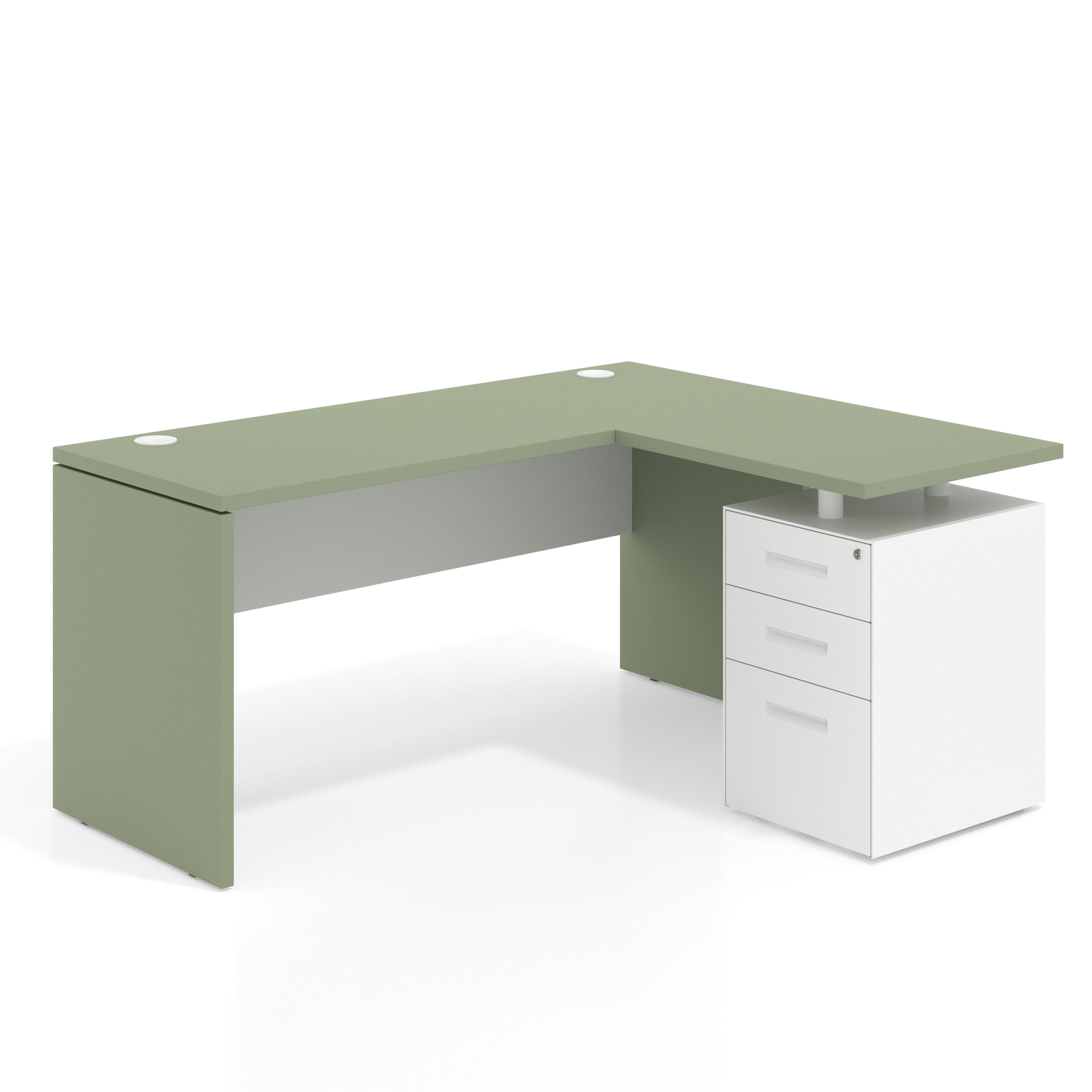 mesa en l 140x130 sauce blanco mate workplus mesa fondo 60cm con pedestal 70x60cm frontales metal 1