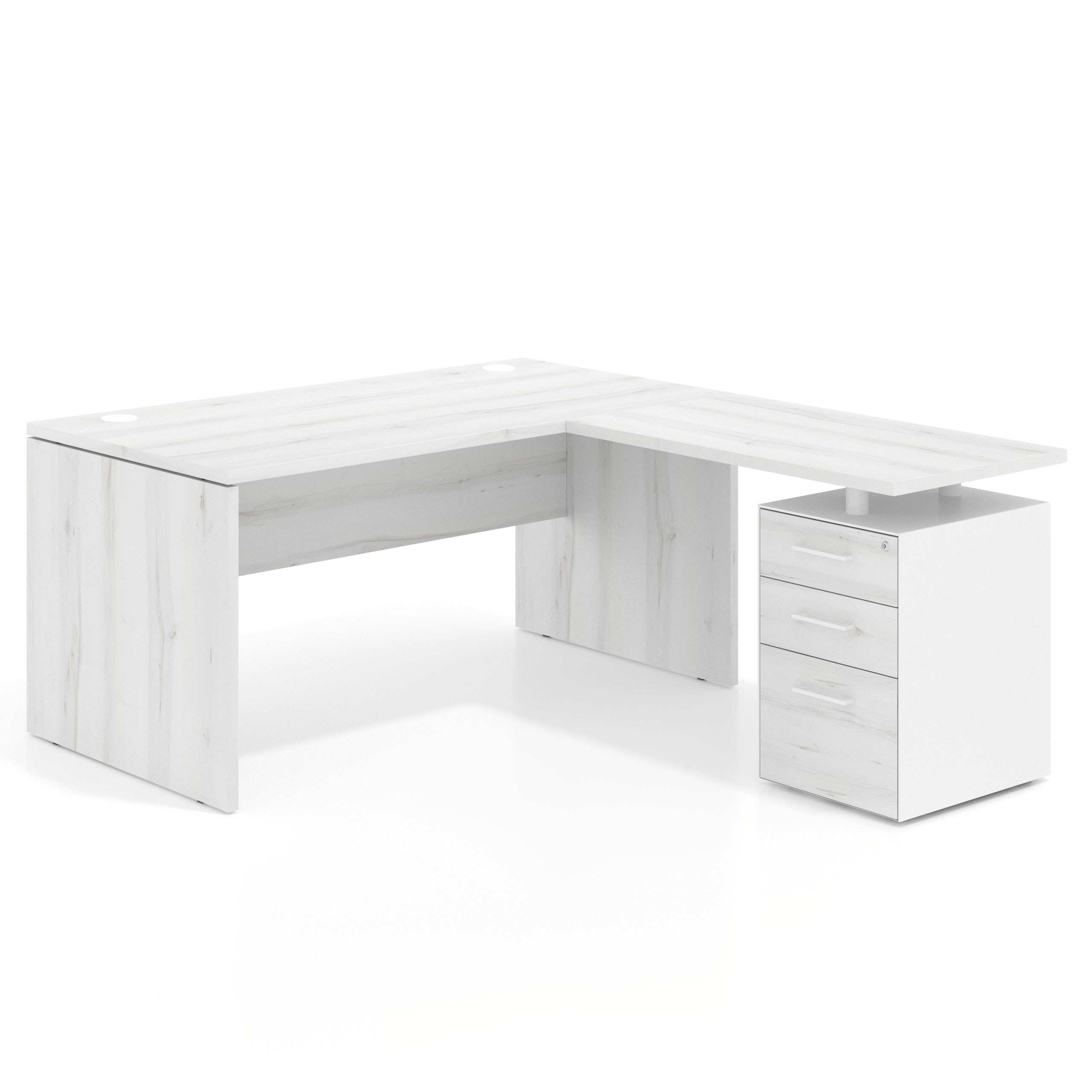 mesa en l 140x180 albo workplus mesa fondo 80cm con pedestal 100x60cm frontales melamina 1