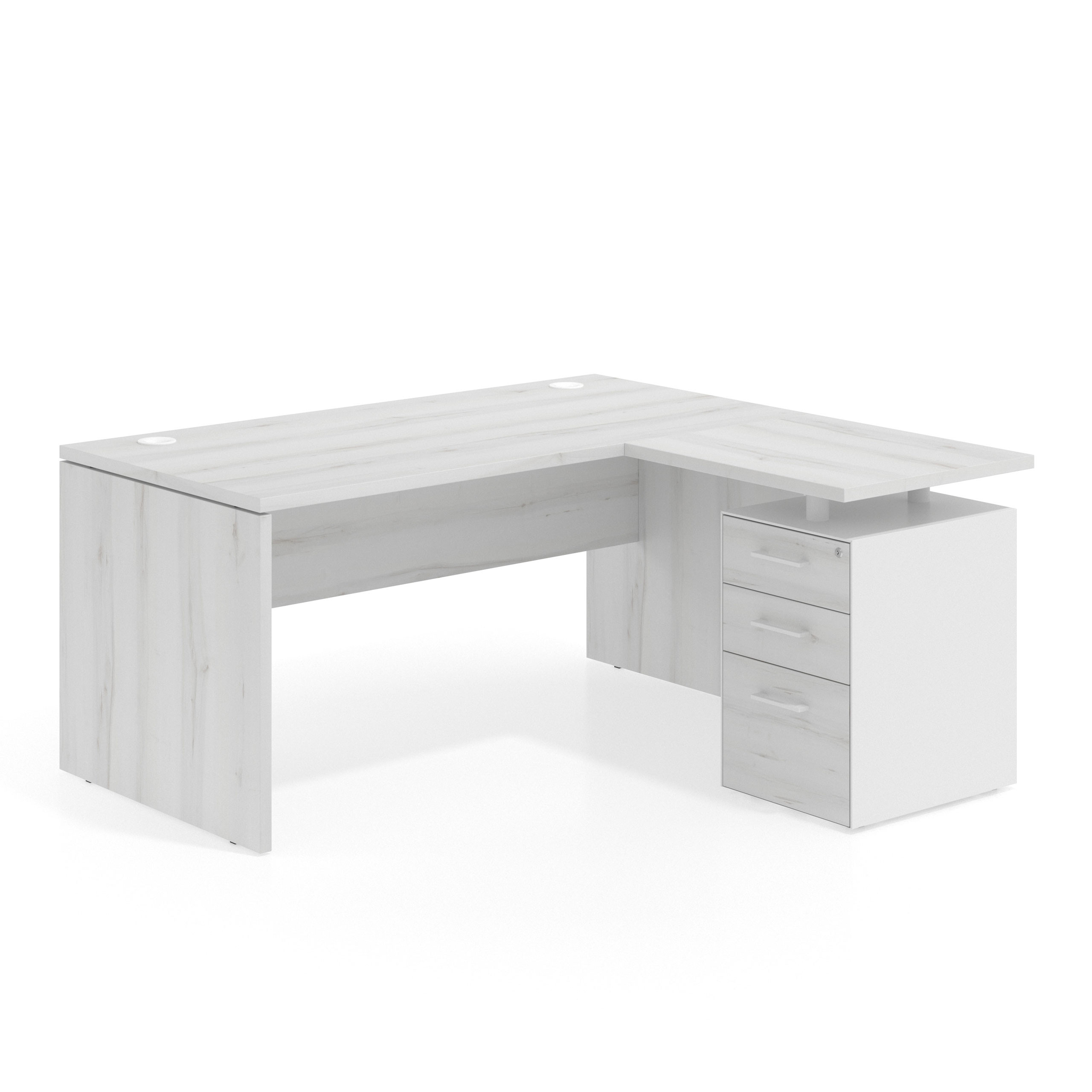mesa en l 180x150 albo workplus mesa fondo 80cm con pedestal 70x60cm frontales melamina 1