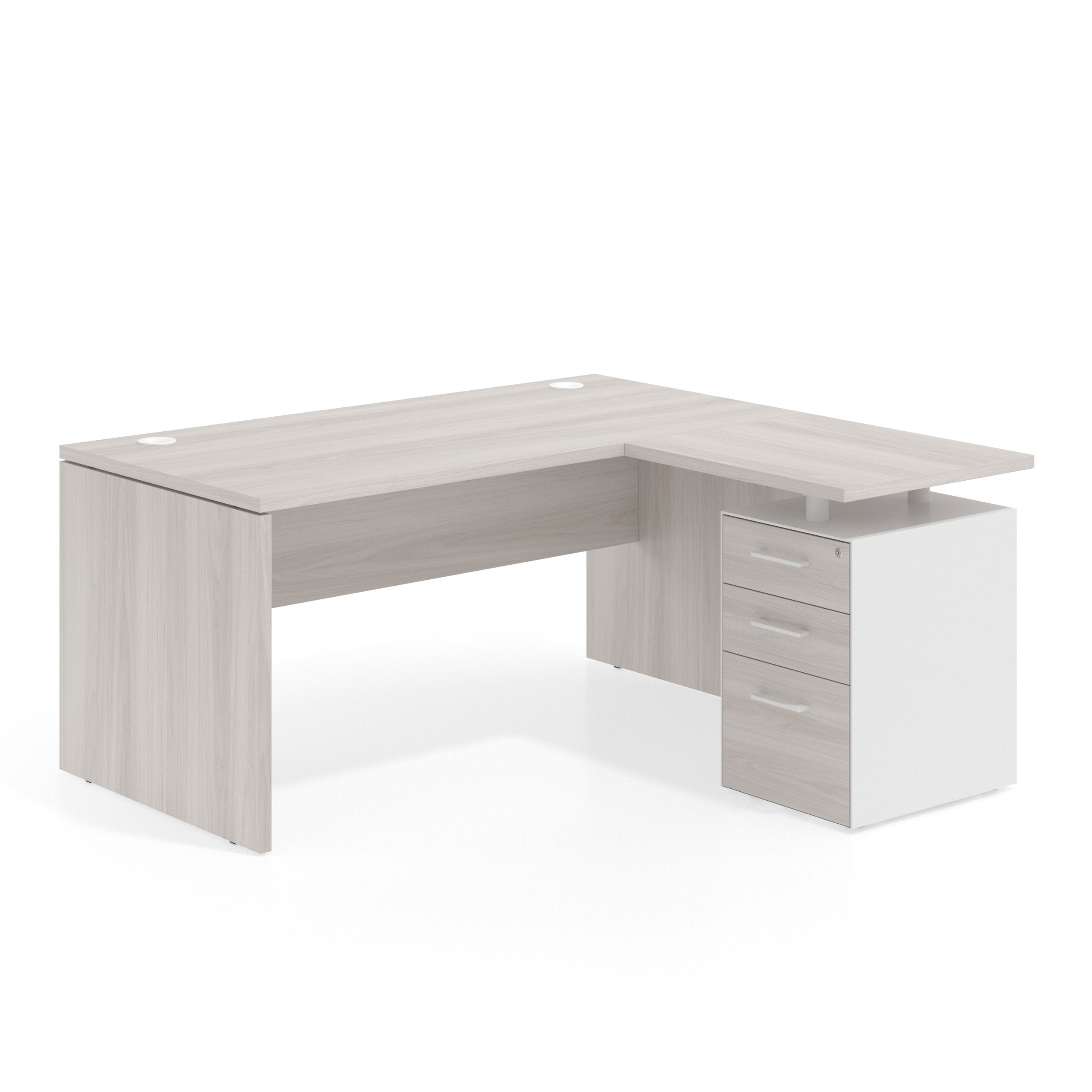 mesa en l 140x150 california workplus mesa fondo 80cm con pedestal 70x60cm frontales melamina 1