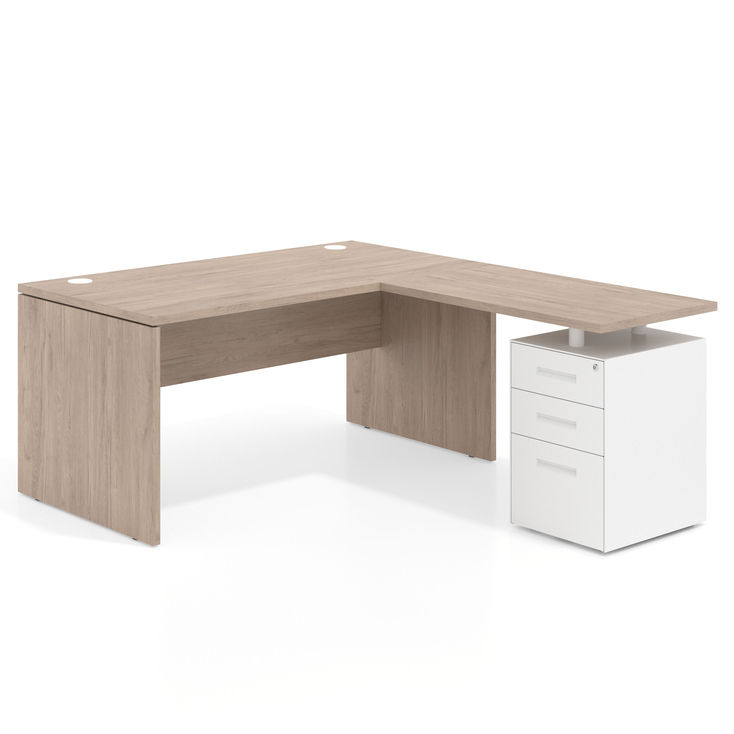 mesa en l 140x180 california workplus mesa fondo 80cm con pedestal 100x60cm frontales metal 1