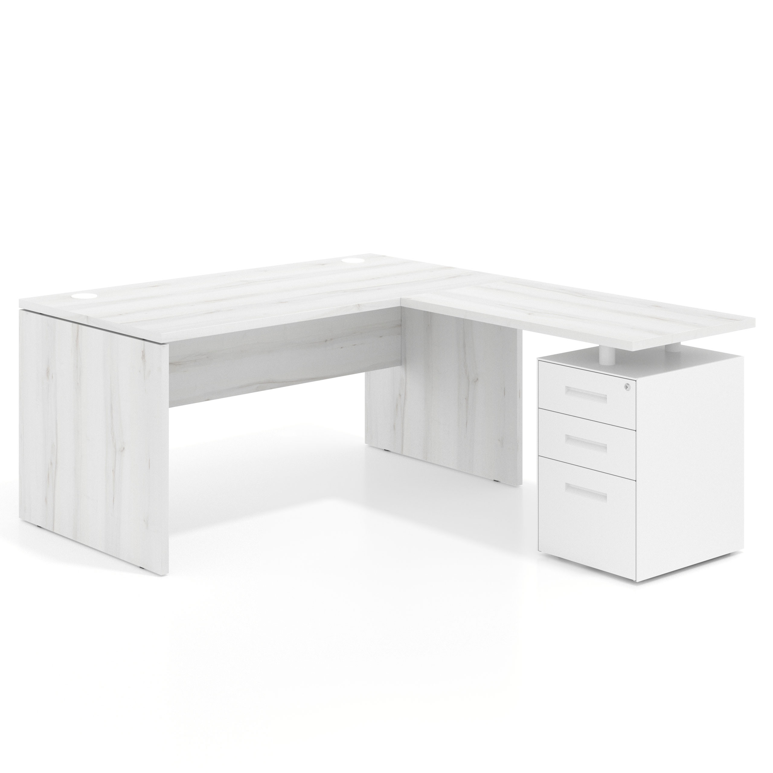 mesa en l 140x180 albo workplus mesa fondo 80cm con pedestal 100x60cm frontales metal 1