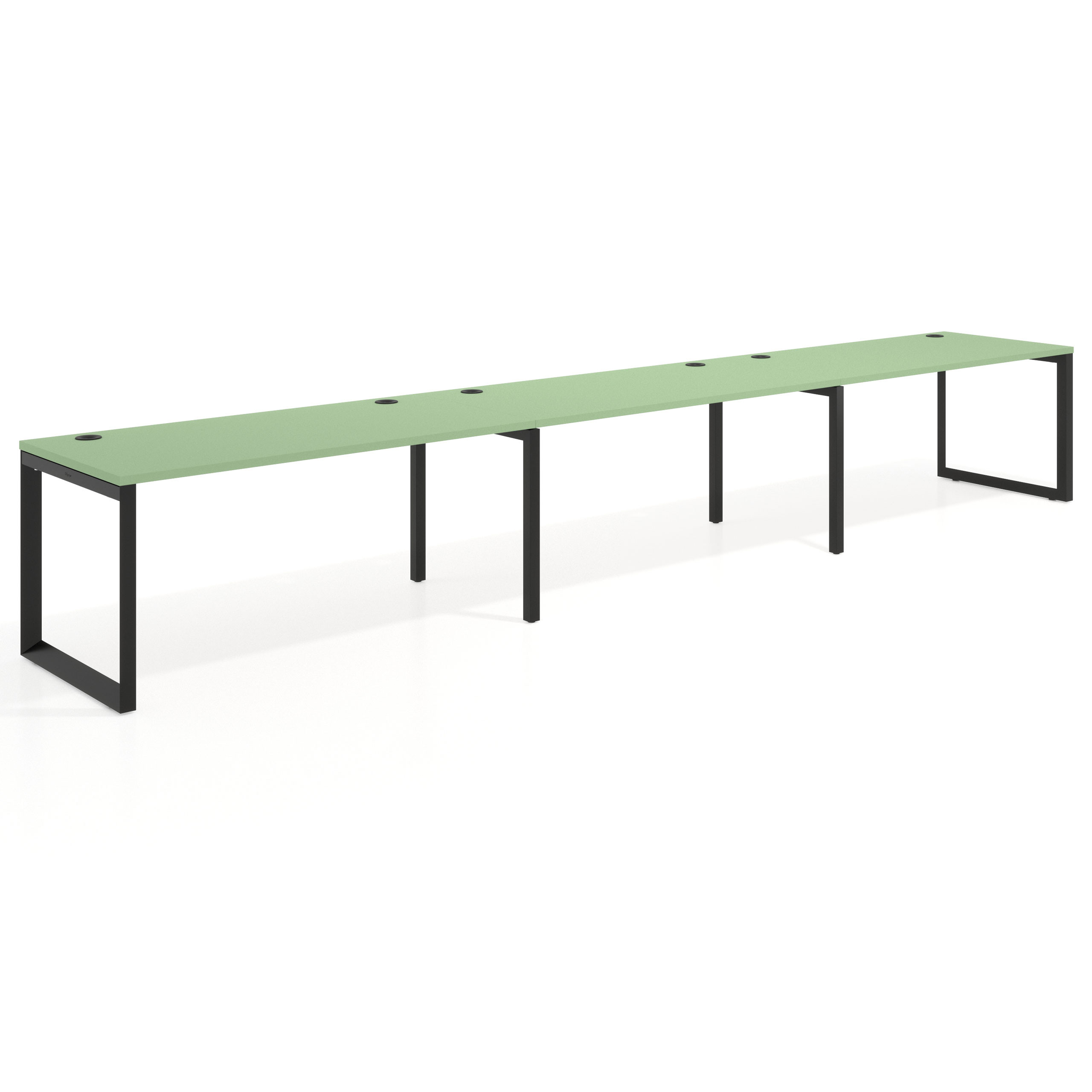 mesa multipuesto 300x80 verde talco delta mesa progresiva triple fondo 80cm recto 1