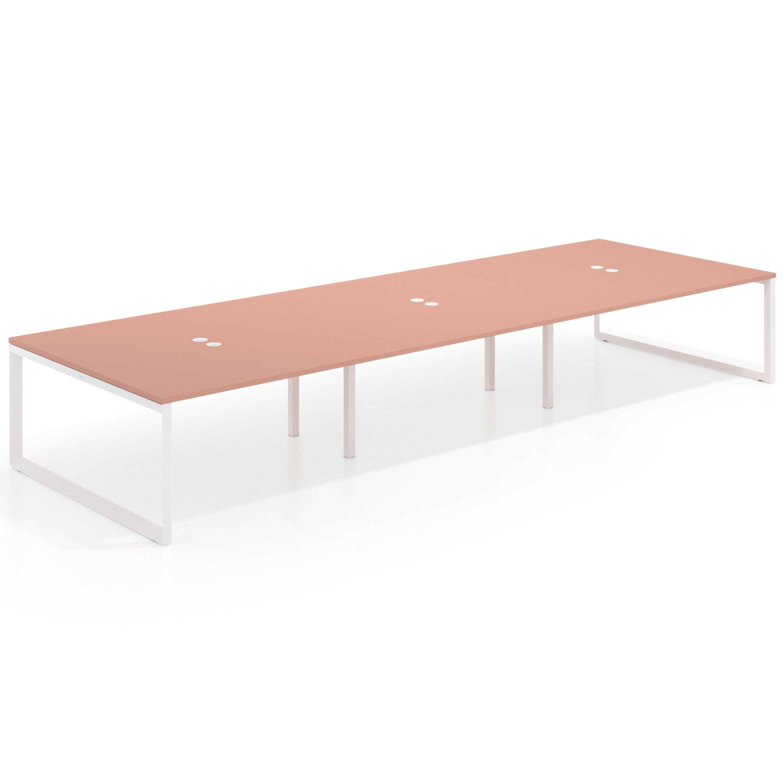 mesa multipuesto 360x166 rosa talco delta mesa bench fondo 166cm recto 1