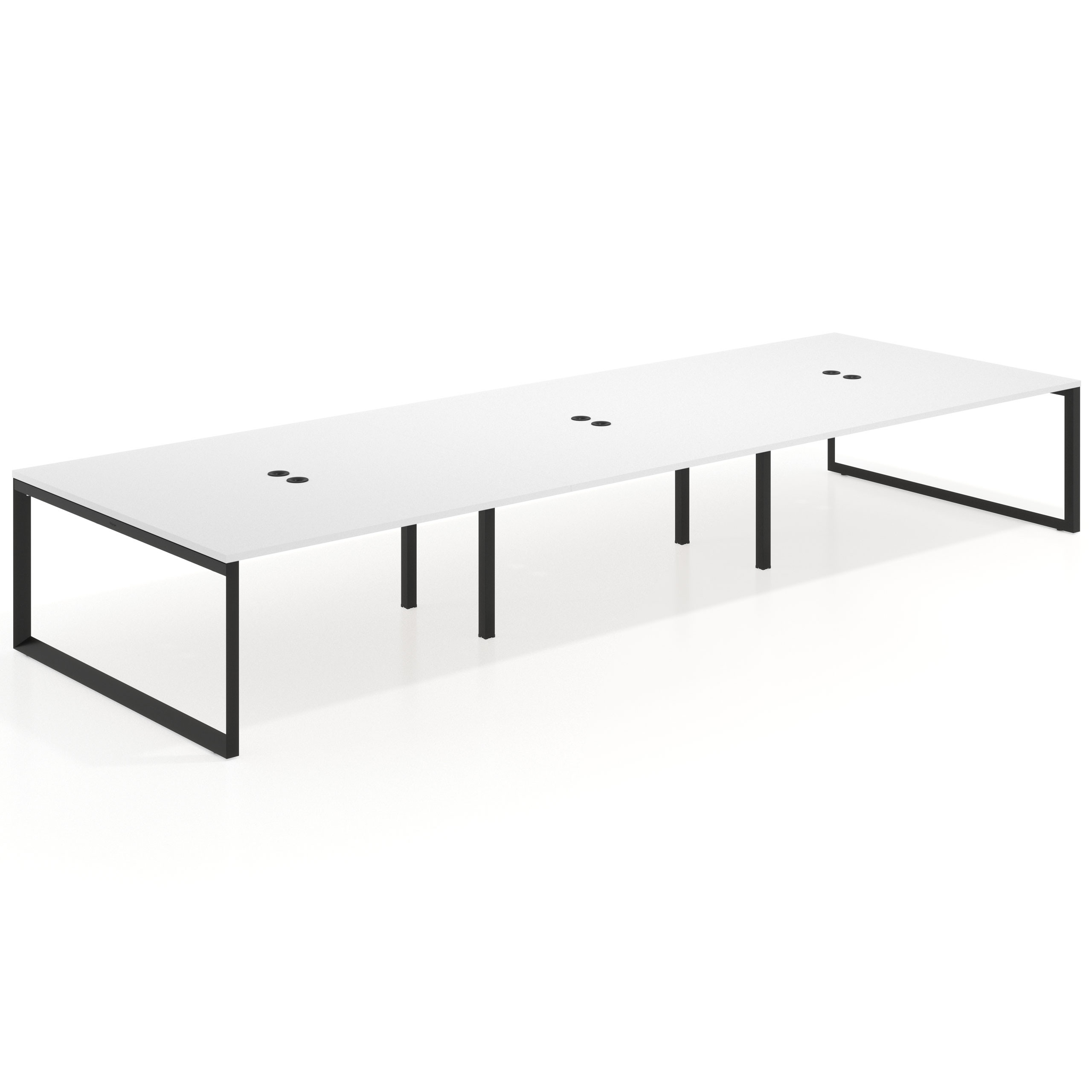 mesa multipuesto 360x166 blanco mate delta mesa bench fondo 166cm recto 1