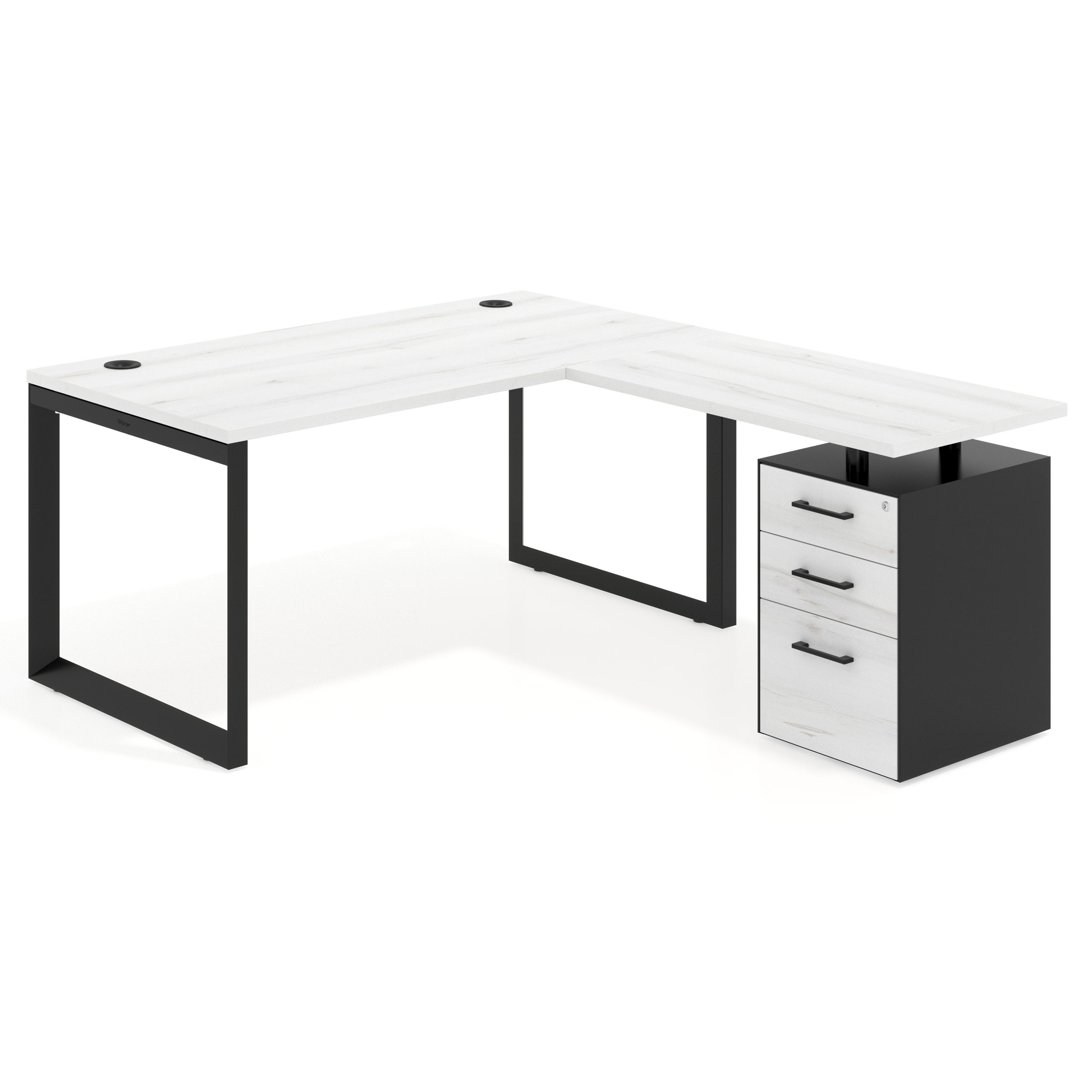mesa en l 140x180 albo delta mesa de escritorio en l ala pedestal frontales melamina recto 1