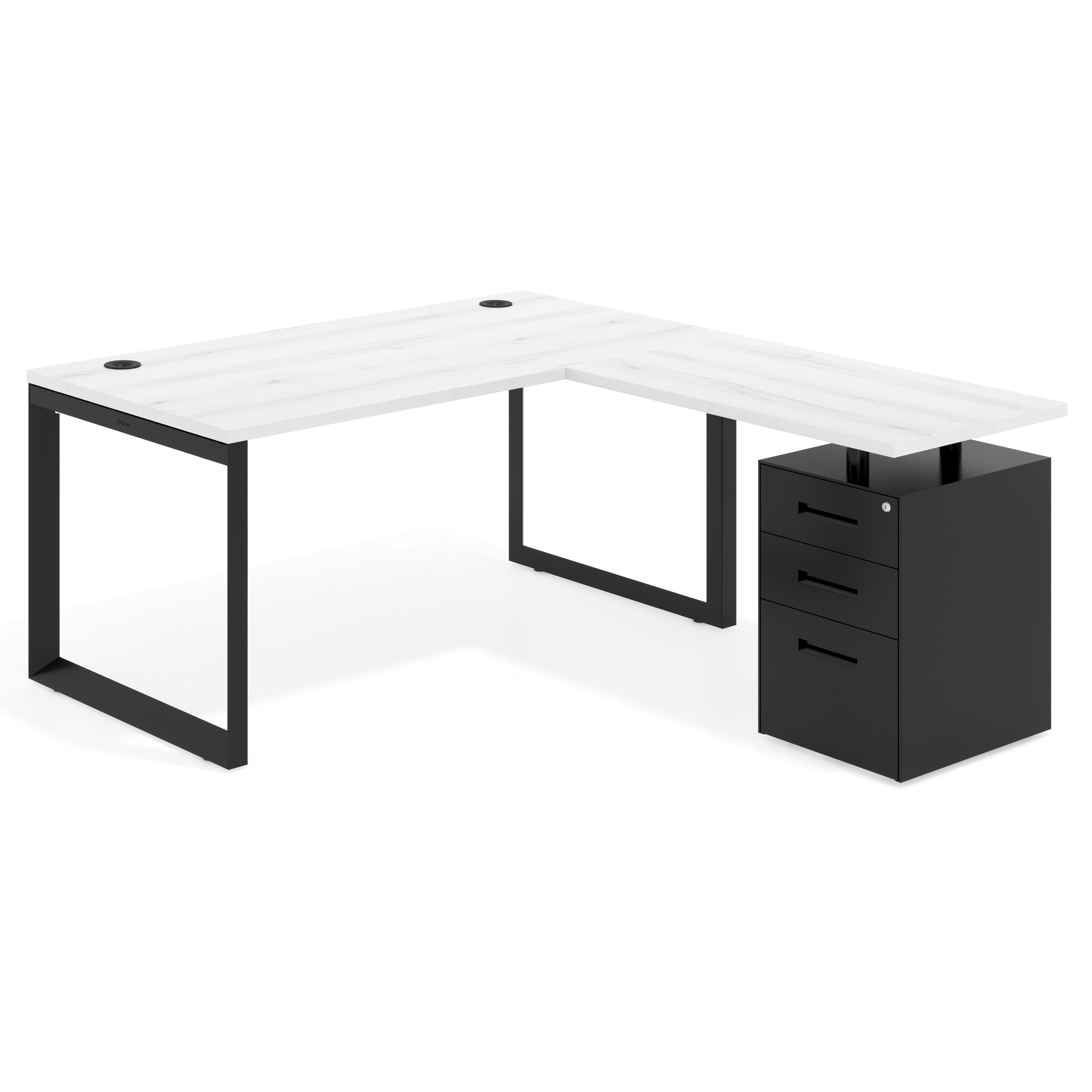 mesa en l 140x180 albo delta mesa de escritorio en l ala pedestal frontales metal recto 1