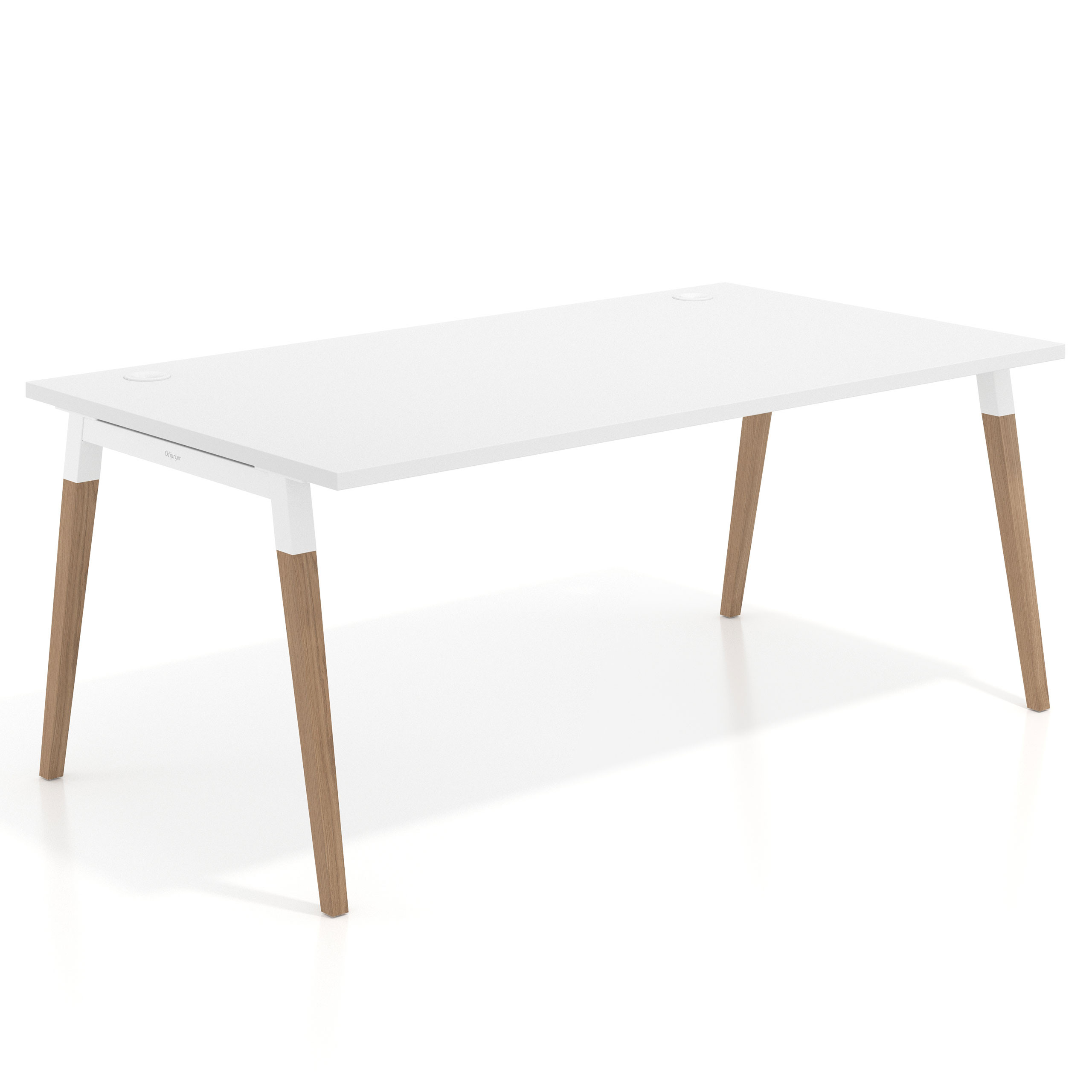 mesa de escritorio 200x100 blanco mate arki mesa individual fondo 100cm recto 1