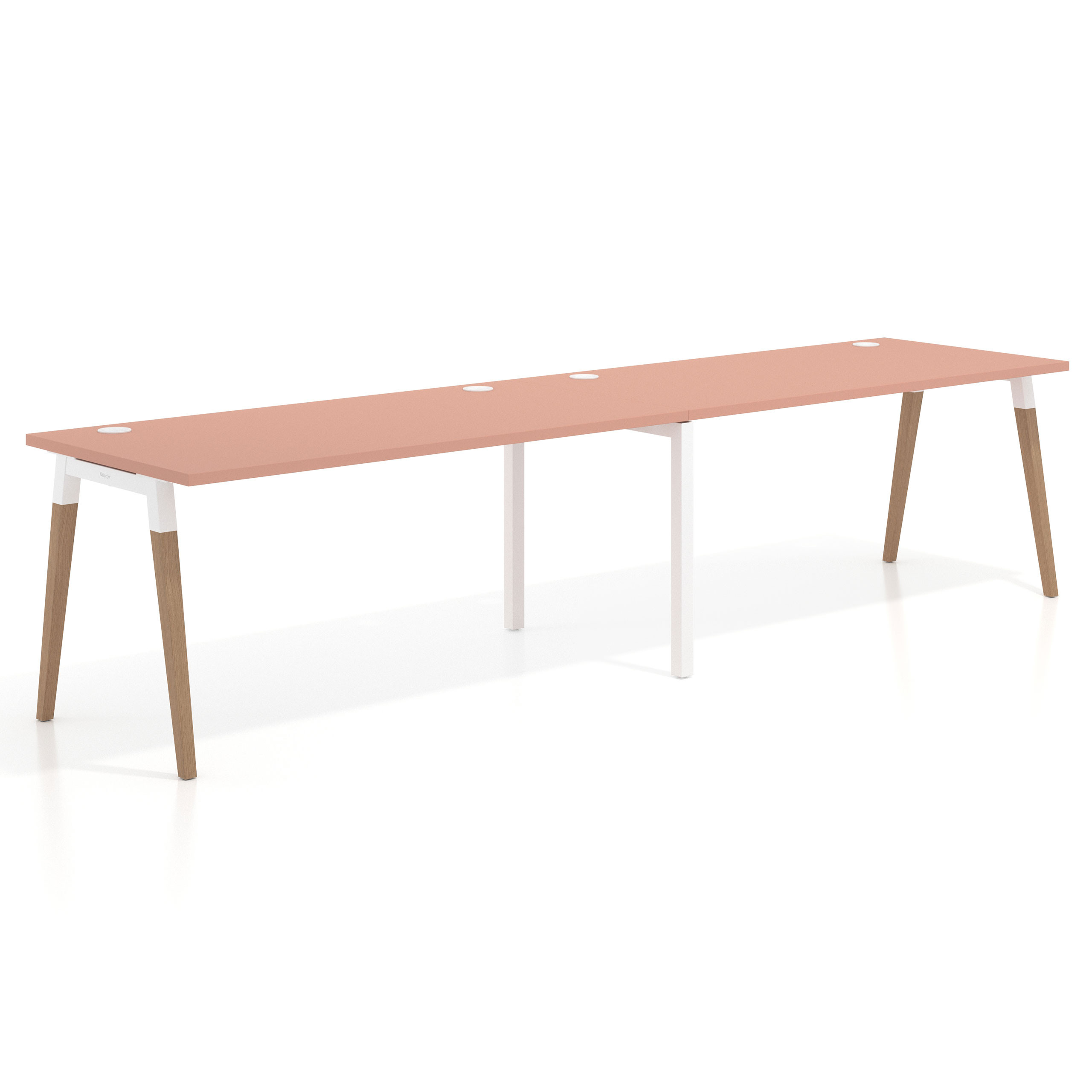 mesa multipuesto 200x80 rosa talco arki mesa progresiva doble fondo 80cm recto 1